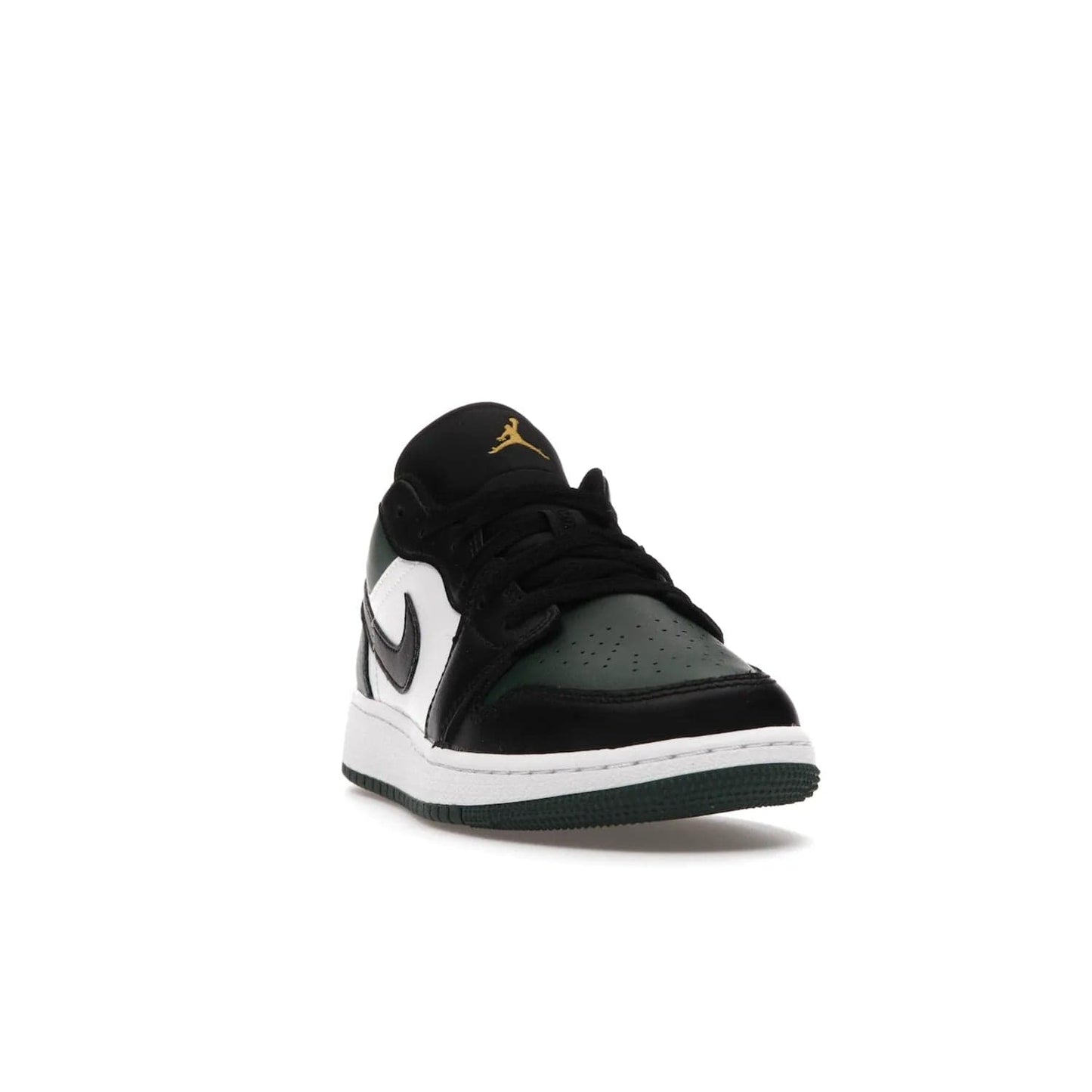 Jordan 1 Low Green Toe (GS) - Image 8 - Only at www.BallersClubKickz.com - Get the perfect low cut Jordans. Shop the Air Jordan 1 Low Noble Green GS shoes with its unique colorway and stencil Jumpman logo. Available October 2021.