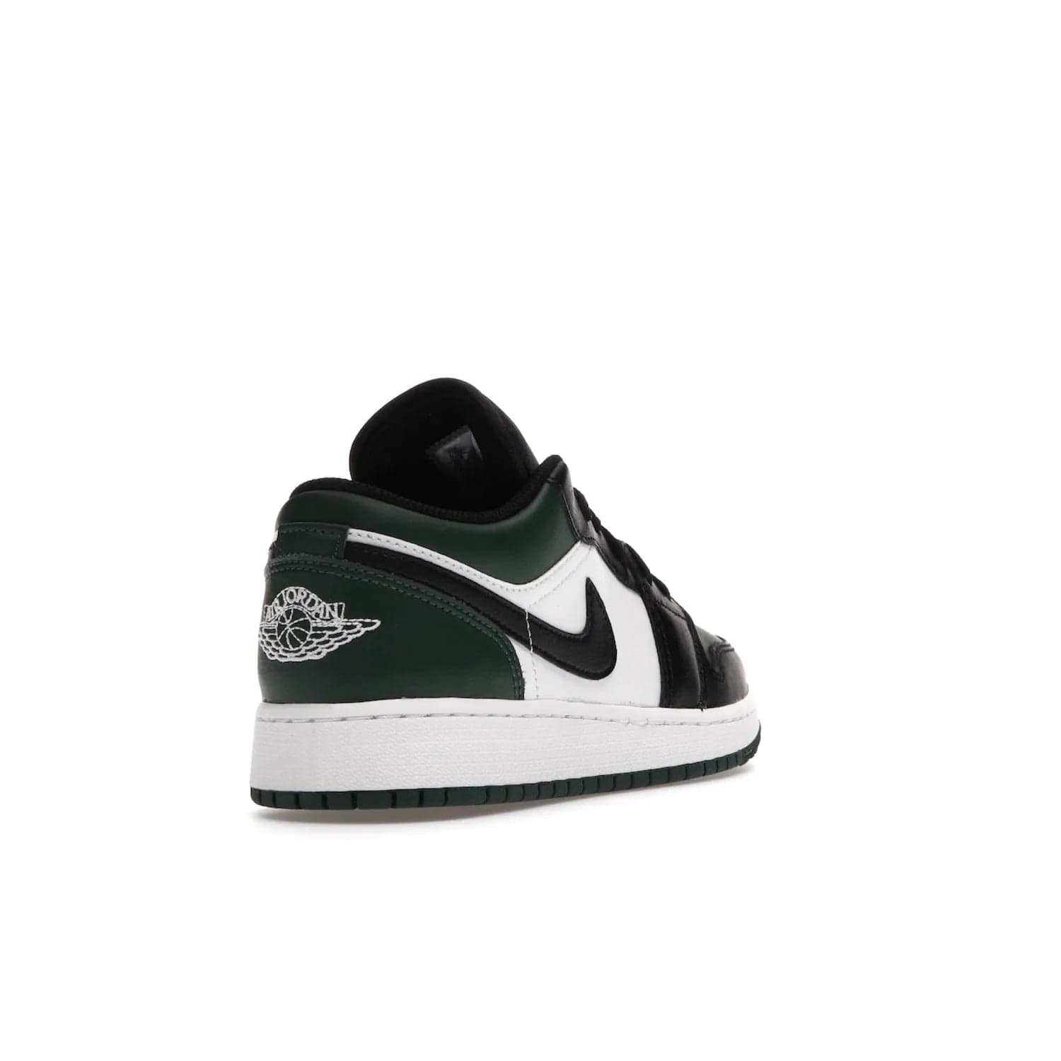 Jordan 1 Low Green Toe (GS) - Image 31 - Only at www.BallersClubKickz.com - Get the perfect low cut Jordans. Shop the Air Jordan 1 Low Noble Green GS shoes with its unique colorway and stencil Jumpman logo. Available October 2021.
