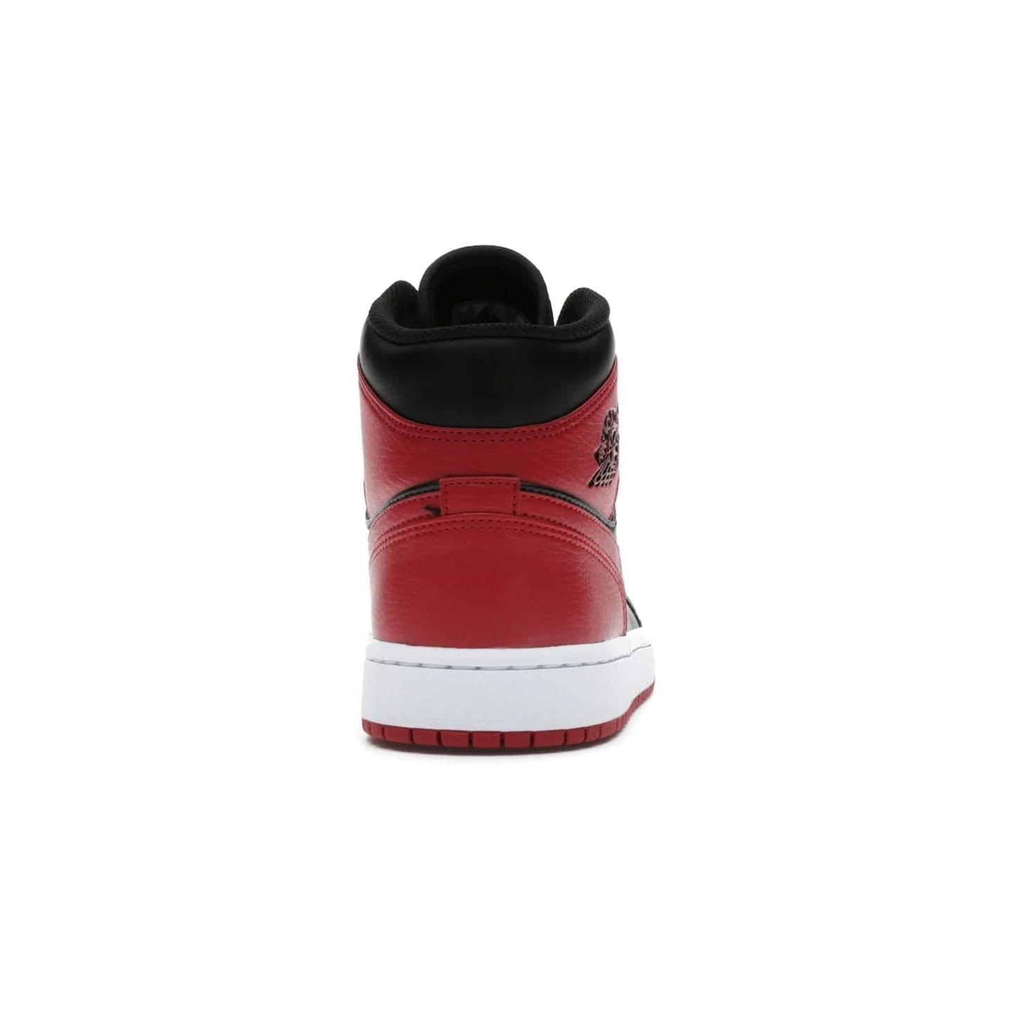 Jordan 1 Mid Banned (2020) - Image 28 - Only at www.BallersClubKickz.com - The Air Jordan 1 Mid Banned (2020) brings a modern twist to the classic Banned colorway. Features full-grain black and red leather uppers, red leather around the toe, collar, heel, & Swoosh. Release November 2021 for $110.