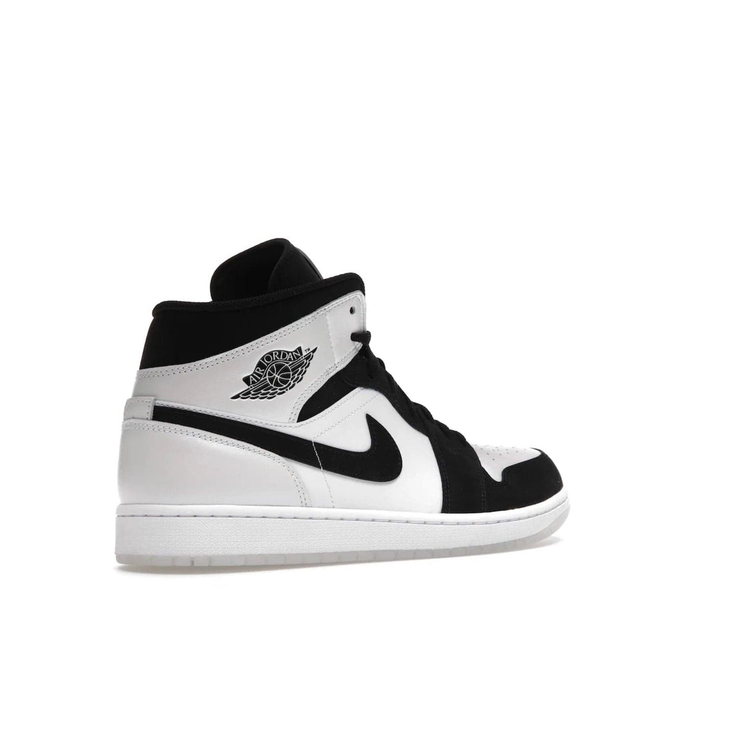 Jordan 1 Mid Diamond Shorts - Image 33 - Only at www.BallersClubKickz.com - Classic style for any occasion. Air Jordan 1 Mid Diamond shorts with white leather upper, black Durabuck overlays, Wings logo, Jumpman woven label and semi-translucent outsoles.