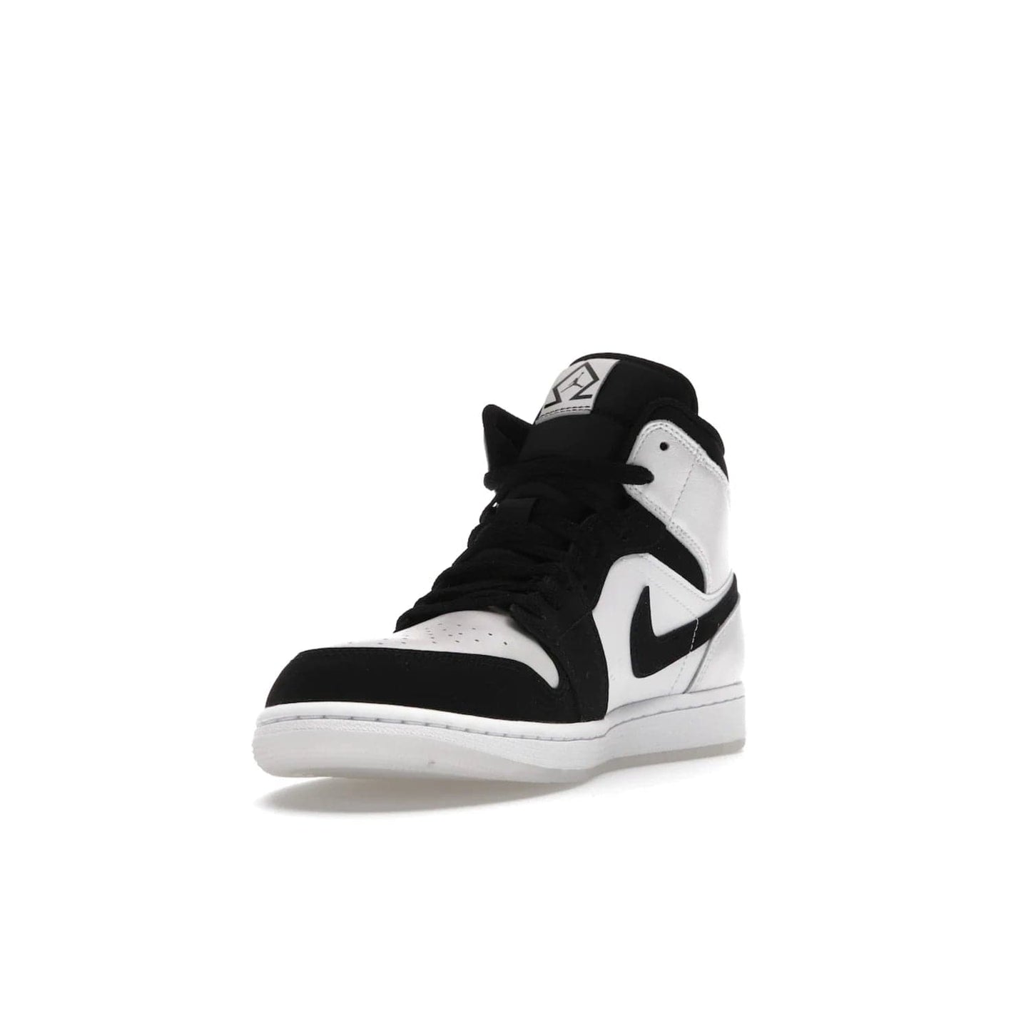 Jordan 1 Mid Diamond Shorts - Image 13 - Only at www.BallersClubKickz.com - Classic style for any occasion. Air Jordan 1 Mid Diamond shorts with white leather upper, black Durabuck overlays, Wings logo, Jumpman woven label and semi-translucent outsoles.