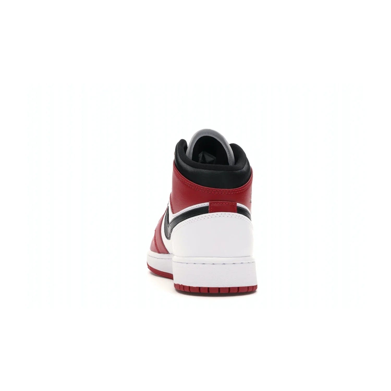Jordan 1 Mid Chicago (2020) (GS) - Image 27 - Only at www.BallersClubKickz.com - The Kids Air Jordan 1 Mid Chicago 2020 is a stylish sneaker with classic Jordan features. White, red and black color scheme with iconic Wings and Swoosh logos, padded ankle support, white midsole with Air tech and black cotton laces. Sure to become an instant classic. July 2020 release.