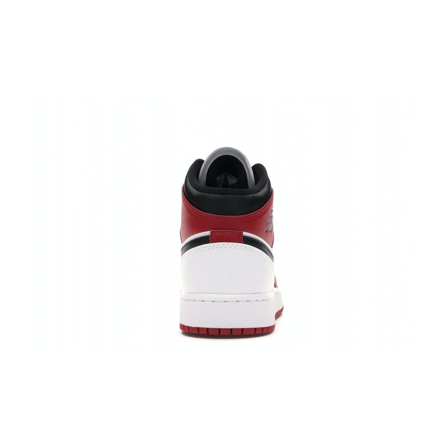 Jordan 1 Mid Chicago (2020) (GS) - Image 28 - Only at www.BallersClubKickz.com - The Kids Air Jordan 1 Mid Chicago 2020 is a stylish sneaker with classic Jordan features. White, red and black color scheme with iconic Wings and Swoosh logos, padded ankle support, white midsole with Air tech and black cotton laces. Sure to become an instant classic. July 2020 release.