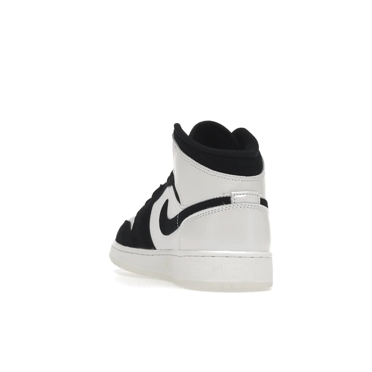 Jordan 1 Mid Diamond Shorts (GS) - Image 26 - Only at www.BallersClubKickz.com - Get the Jordan 1 Mid Diamond Shorts GS on 9th Feb 2022! Features a white, black & suede design with nylon tongue, stamped wings logo, rubber midsole & outsole. Only $100!