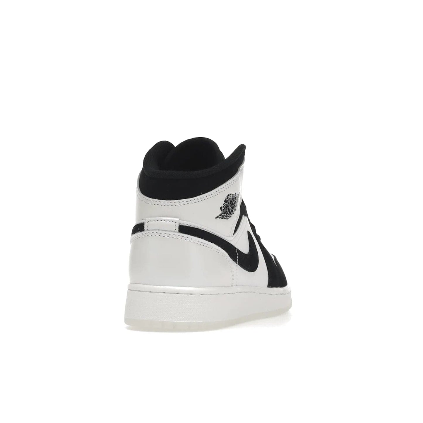Jordan 1 Mid Diamond Shorts (GS) - Image 30 - Only at www.BallersClubKickz.com - Get the Jordan 1 Mid Diamond Shorts GS on 9th Feb 2022! Features a white, black & suede design with nylon tongue, stamped wings logo, rubber midsole & outsole. Only $100!