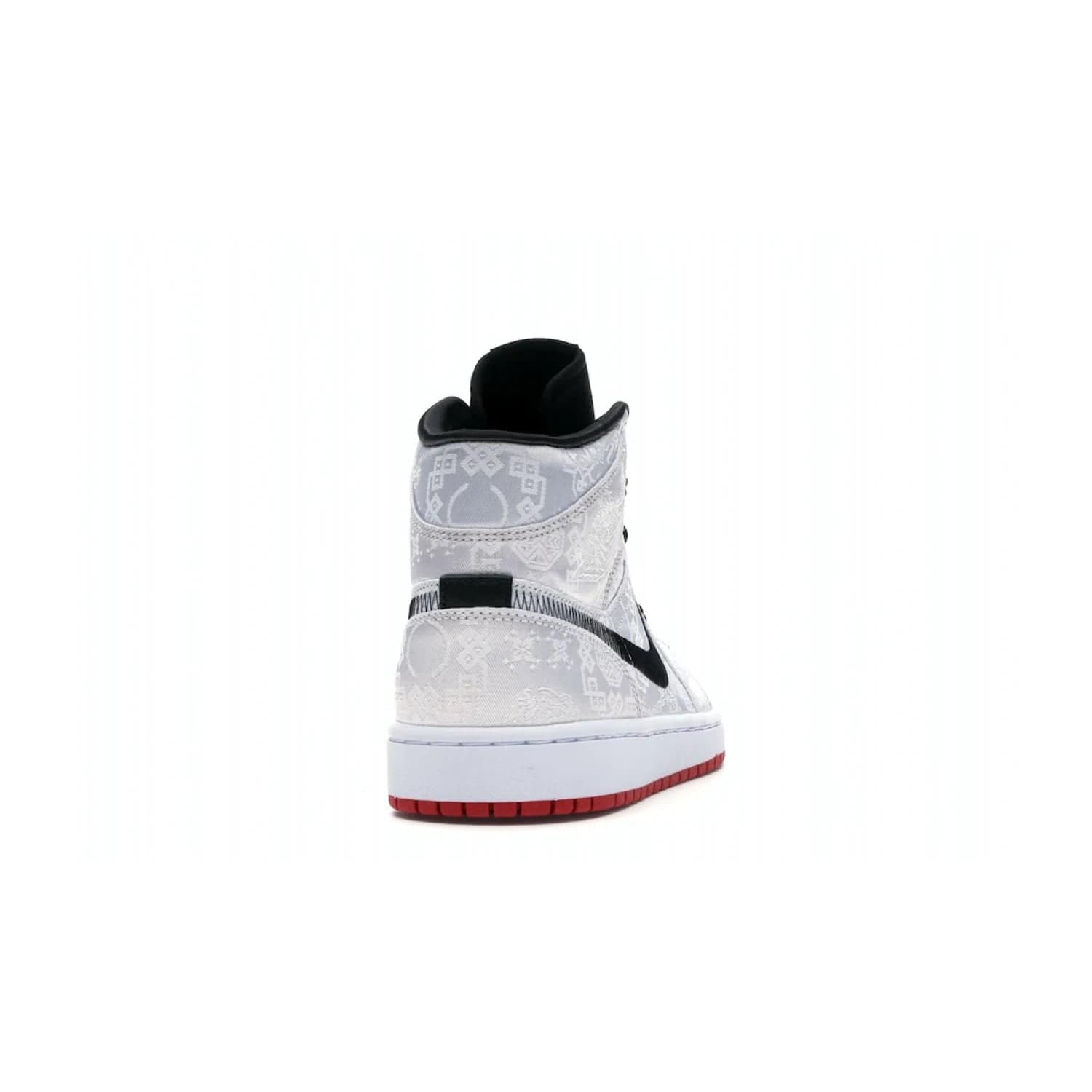 Jordan 1 Mid SE Fearless Edison Chen CLOT - Image 29 - Only at www.BallersClubKickz.com - Iconic mid-top sneakers with intricate Chinese-inspired detailing. From the Fearless pack designed by Edison Chen, the Jordan 1 Mid SE is a powerful representation of fashion and culture. White woven nylon upper with a fadeaway Swoosh and black detailing. Released in December 2019, a true classic.