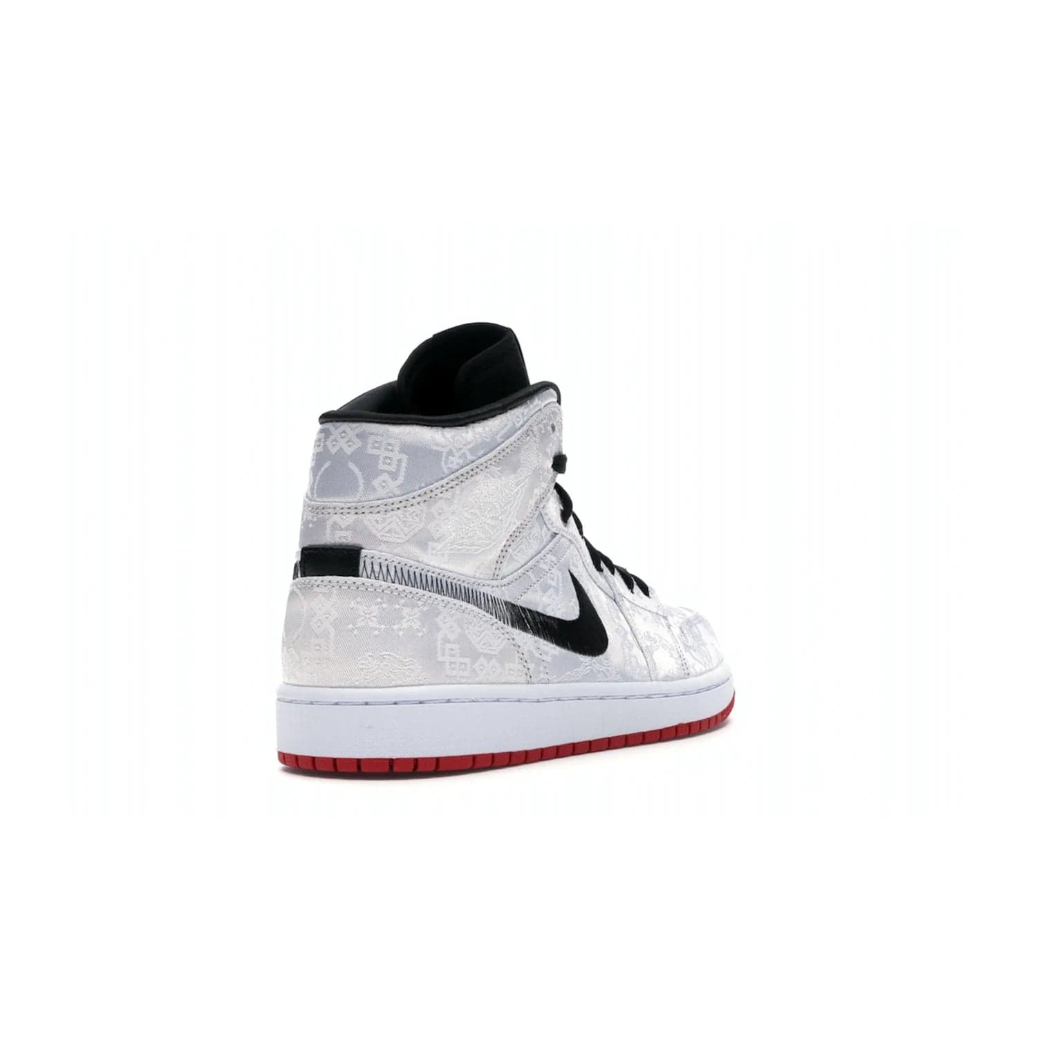 Jordan 1 Mid SE Fearless Edison Chen CLOT - Image 31 - Only at www.BallersClubKickz.com - Iconic mid-top sneakers with intricate Chinese-inspired detailing. From the Fearless pack designed by Edison Chen, the Jordan 1 Mid SE is a powerful representation of fashion and culture. White woven nylon upper with a fadeaway Swoosh and black detailing. Released in December 2019, a true classic.