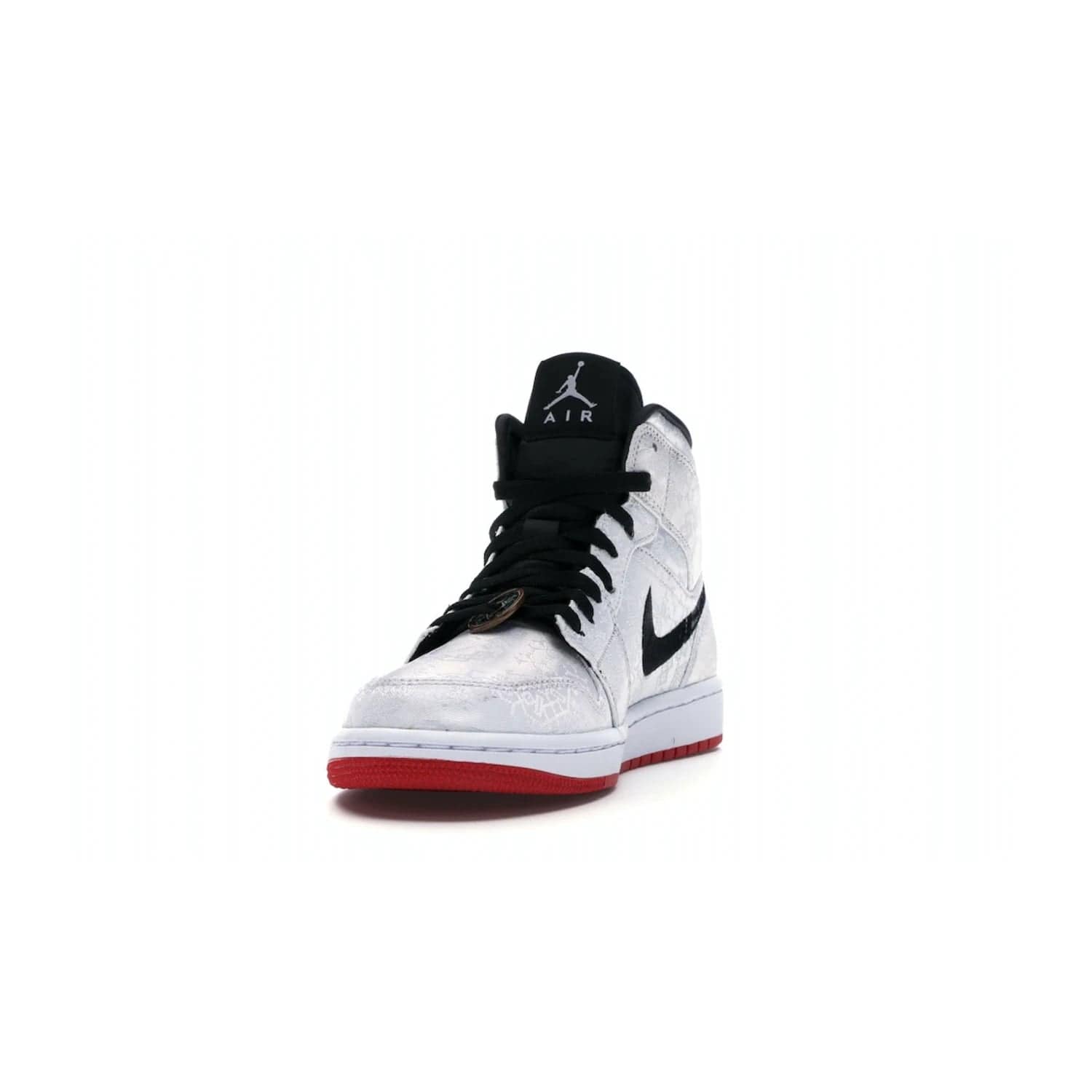 Jordan 1 Mid SE Fearless Edison Chen CLOT - Image 12 - Only at www.BallersClubKickz.com - Iconic mid-top sneakers with intricate Chinese-inspired detailing. From the Fearless pack designed by Edison Chen, the Jordan 1 Mid SE is a powerful representation of fashion and culture. White woven nylon upper with a fadeaway Swoosh and black detailing. Released in December 2019, a true classic.