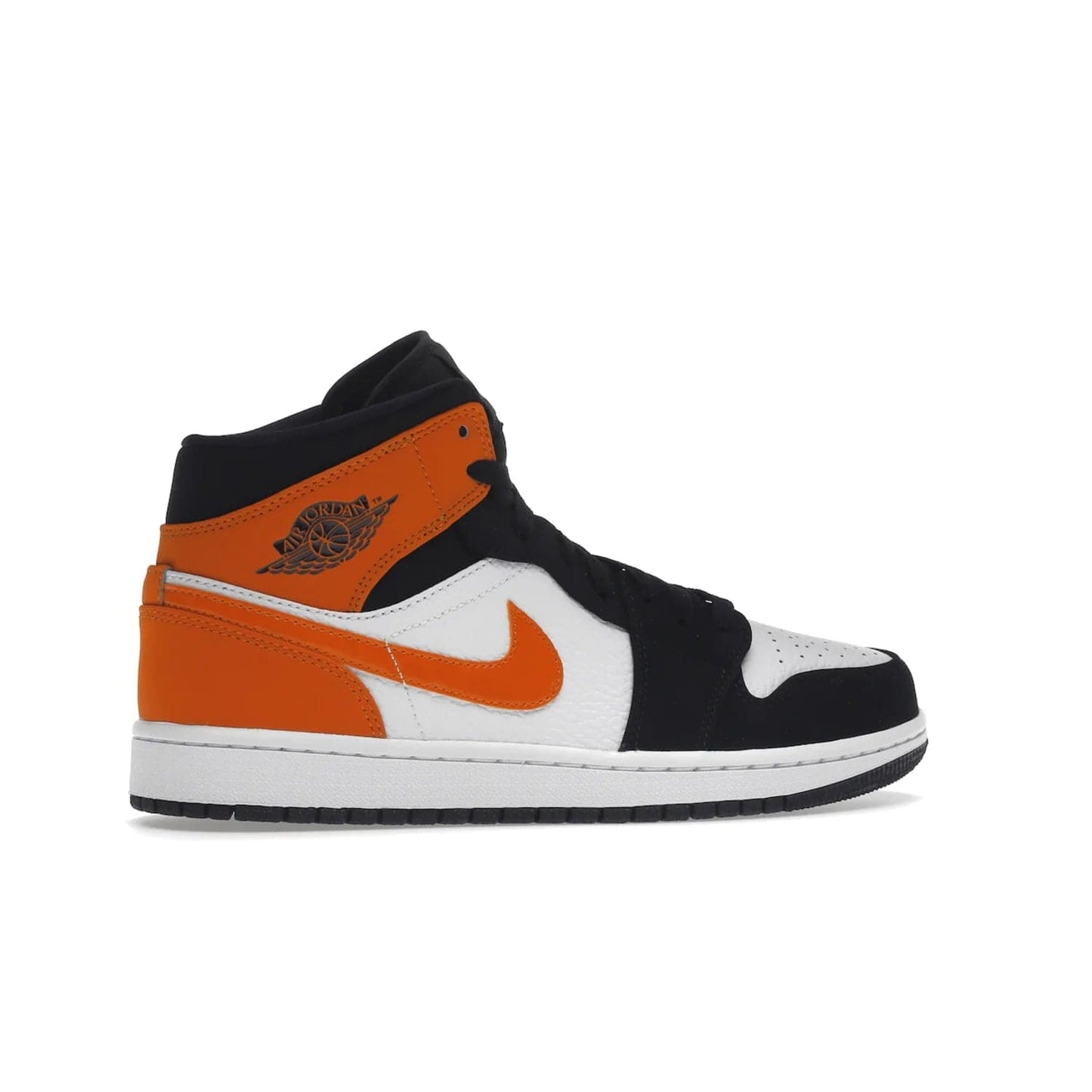 Jordan 1 Mid Shattered Backboard - Image 35 - Only at www.BallersClubKickz.com - The Air Jordan 1 Mid Shattered Backboard offers a timeless Black/White-Starfish colorway. Classic Swoosh logo and AJ insignia plus a shatterd backboard graphic on the insole. Get your pair today!