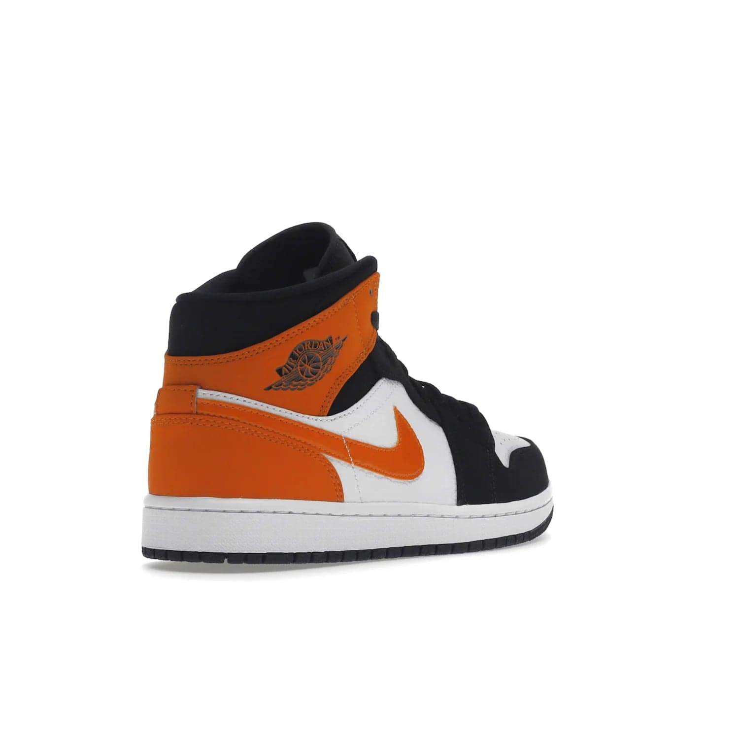 Jordan 1 Mid Shattered Backboard - Image 32 - Only at www.BallersClubKickz.com - The Air Jordan 1 Mid Shattered Backboard offers a timeless Black/White-Starfish colorway. Classic Swoosh logo and AJ insignia plus a shatterd backboard graphic on the insole. Get your pair today!