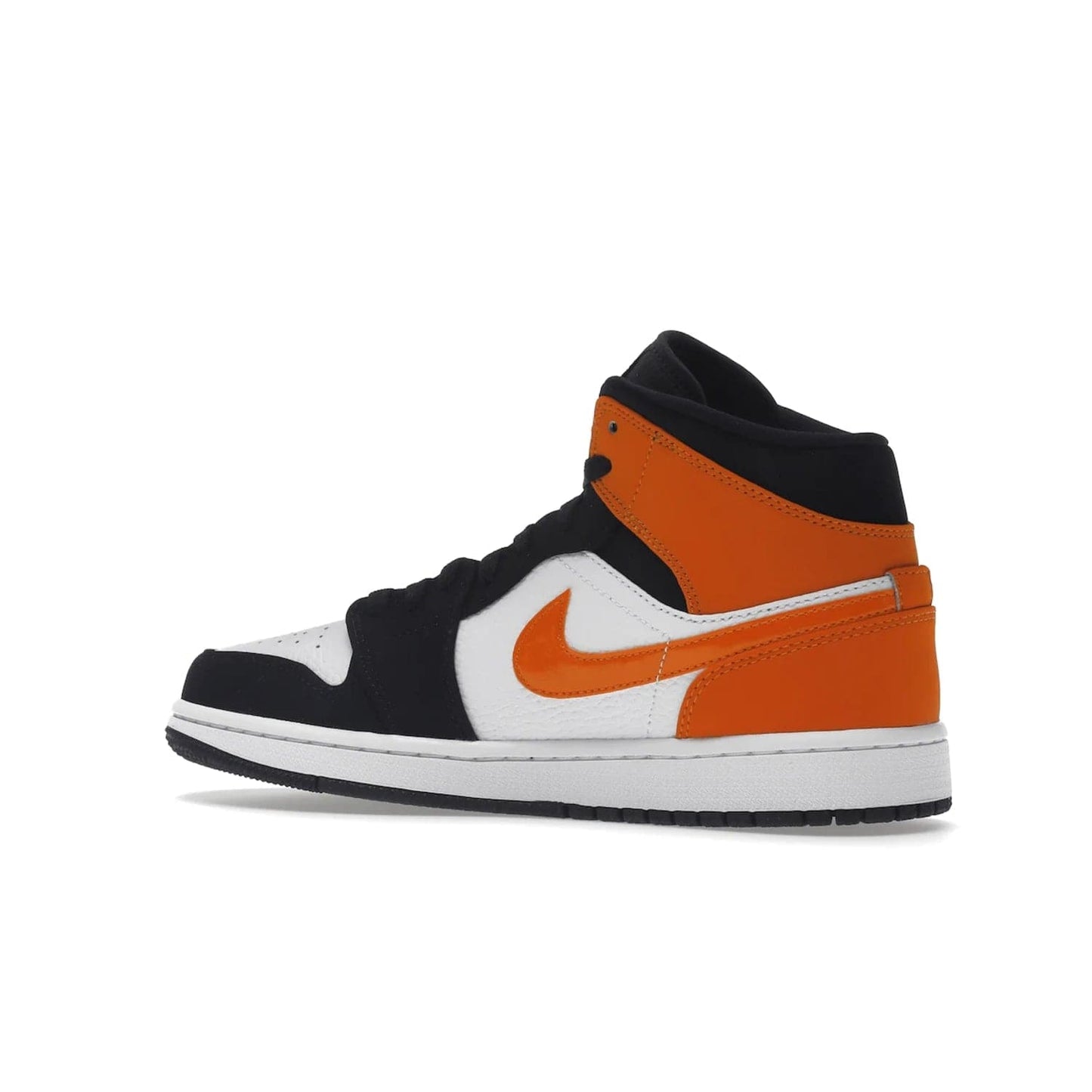 Jordan 1 Mid Shattered Backboard - Image 22 - Only at www.BallersClubKickz.com - The Air Jordan 1 Mid Shattered Backboard offers a timeless Black/White-Starfish colorway. Classic Swoosh logo and AJ insignia plus a shatterd backboard graphic on the insole. Get your pair today!