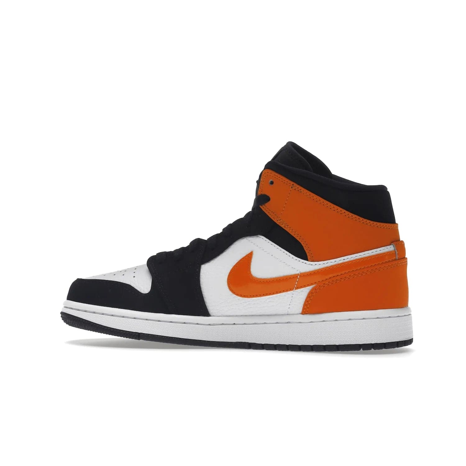 Jordan 1 Mid Shattered Backboard - Image 21 - Only at www.BallersClubKickz.com - The Air Jordan 1 Mid Shattered Backboard offers a timeless Black/White-Starfish colorway. Classic Swoosh logo and AJ insignia plus a shatterd backboard graphic on the insole. Get your pair today!