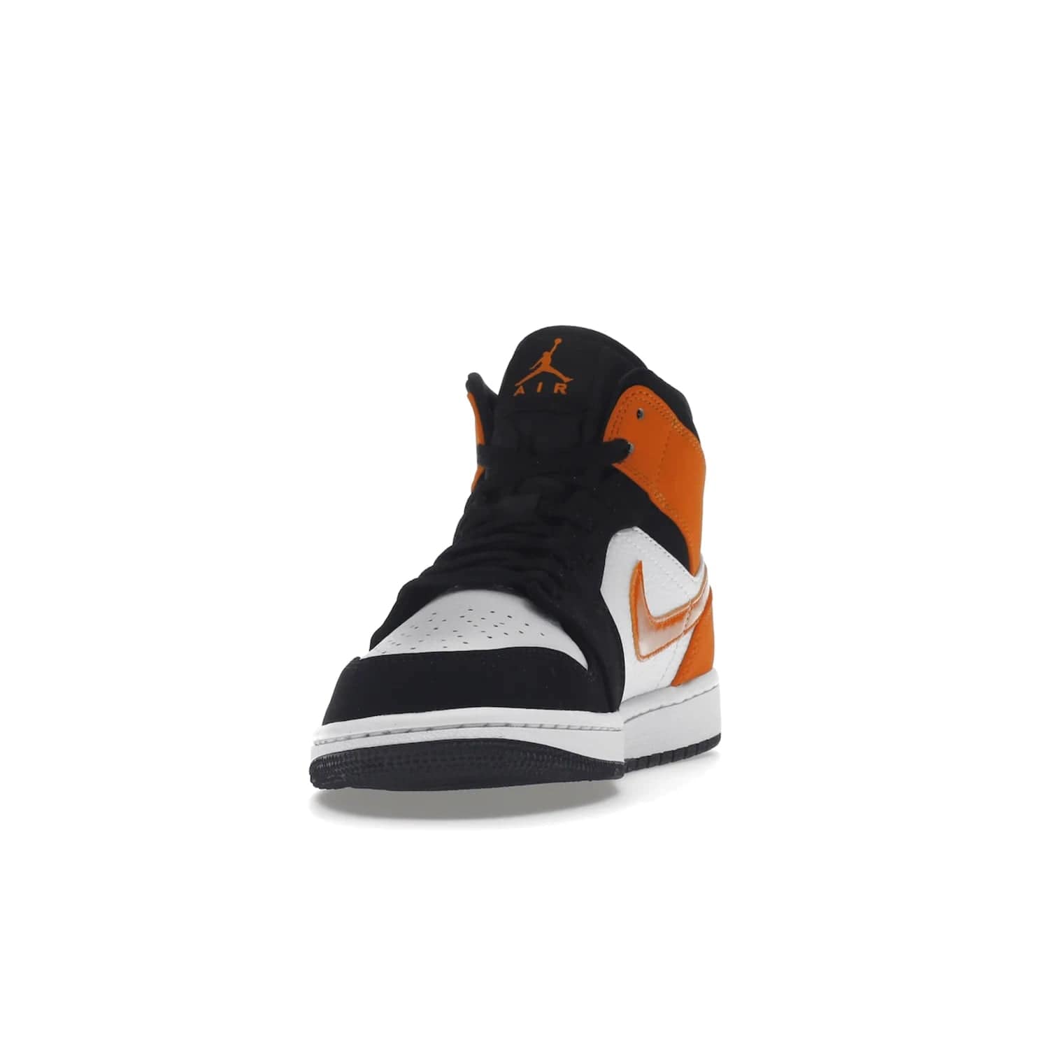 Jordan 1 Mid Shattered Backboard - Image 12 - Only at www.BallersClubKickz.com - The Air Jordan 1 Mid Shattered Backboard offers a timeless Black/White-Starfish colorway. Classic Swoosh logo and AJ insignia plus a shatterd backboard graphic on the insole. Get your pair today!