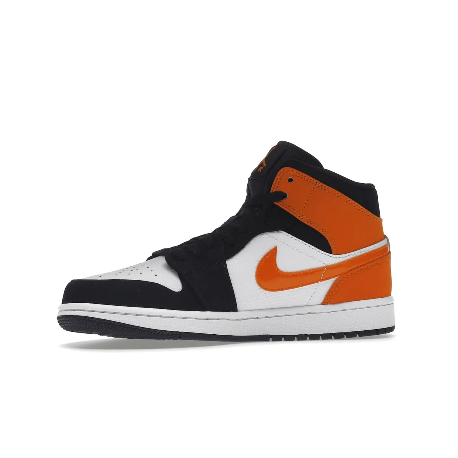 Jordan 1 Mid Shattered Backboard - Image 17 - Only at www.BallersClubKickz.com - The Air Jordan 1 Mid Shattered Backboard offers a timeless Black/White-Starfish colorway. Classic Swoosh logo and AJ insignia plus a shatterd backboard graphic on the insole. Get your pair today!