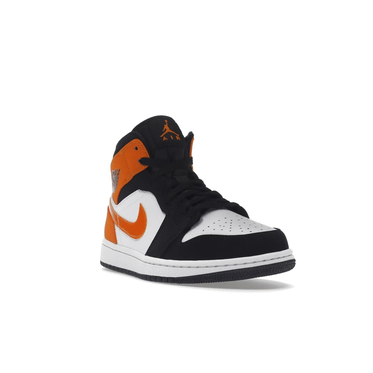 Jordan 1 Mid Shattered Backboard - Image 7 - Only at www.BallersClubKickz.com - The Air Jordan 1 Mid Shattered Backboard offers a timeless Black/White-Starfish colorway. Classic Swoosh logo and AJ insignia plus a shatterd backboard graphic on the insole. Get your pair today!