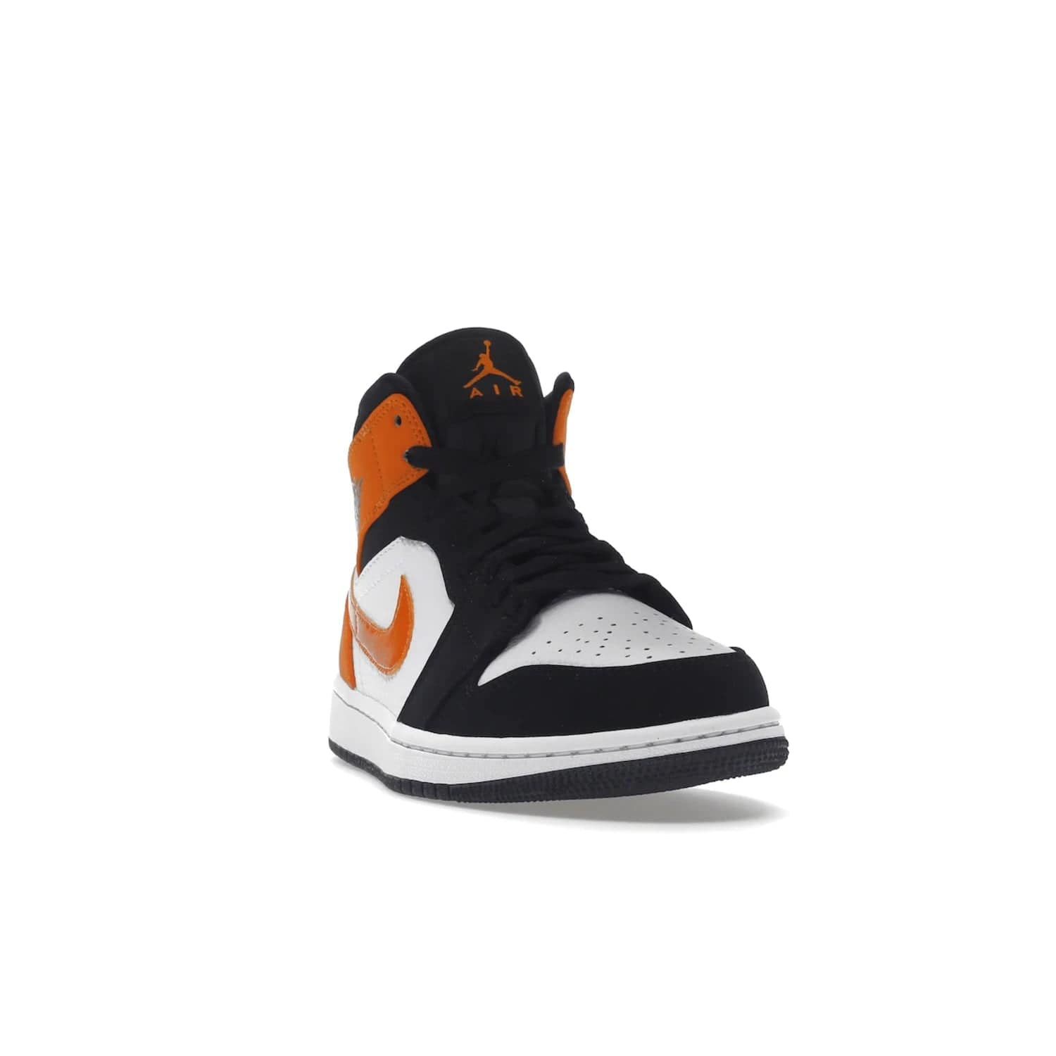 Jordan 1 Mid Shattered Backboard - Image 8 - Only at www.BallersClubKickz.com - The Air Jordan 1 Mid Shattered Backboard offers a timeless Black/White-Starfish colorway. Classic Swoosh logo and AJ insignia plus a shatterd backboard graphic on the insole. Get your pair today!