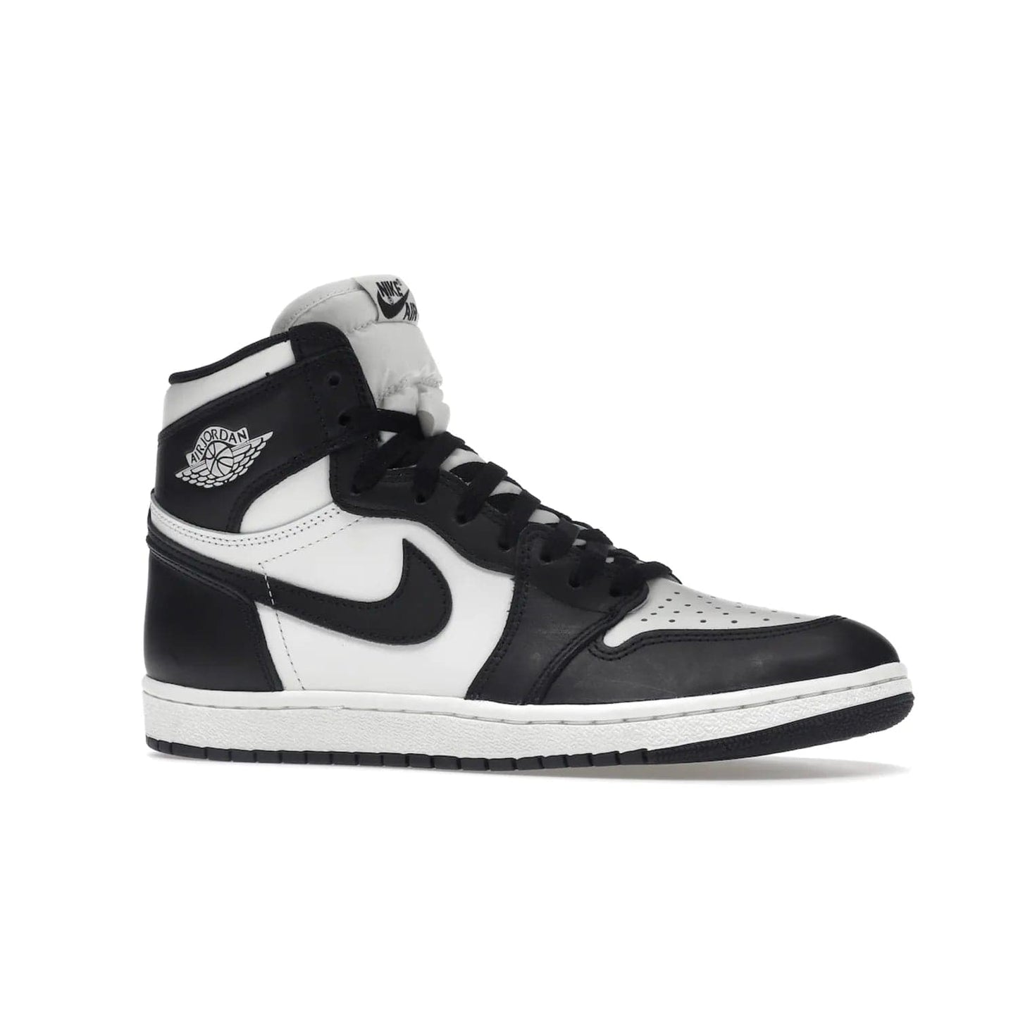 Jordan 1 Retro High 85 Black White (2023) - Image 3 - Only at www.BallersClubKickz.com - Brand new Jordan 1 Retro High 85 Black White (2023) now available. A classic color scheme of black and white leather uppers with signature Nike Air logo on the tongue. Must-have for any Air Jordan fan. Available February 15, 2023.