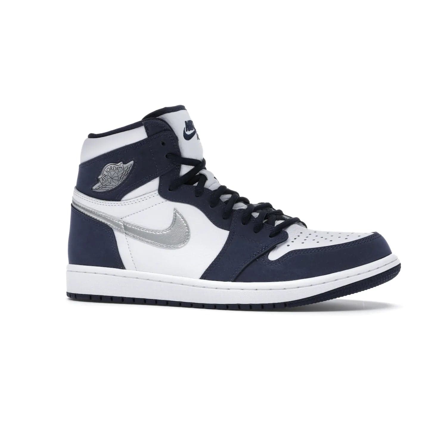 Jordan 1 Retro High COJP Midnight Navy (2020) - Image 3 - Only at www.BallersClubKickz.com - Air Jordan 1 Retro High COJP Midnight Navy - Iconic silhouette updated with a modern touch. Be ahead of the game with this timeless style. Get it now.
