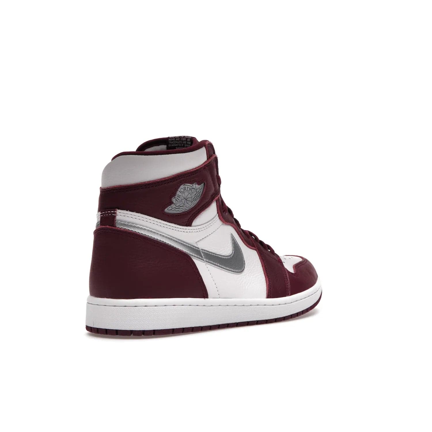 Jordan 1 Retro High OG Bordeaux - Image 32 - Only at www.BallersClubKickz.com - Shop the classic Air Jordan 1 High Bordeaux with a modern high-top cut. The timeless Bordeaux and White-Metallic Silver colorway, releasing Nov 20, 2021, is perfect for practice or a night out.