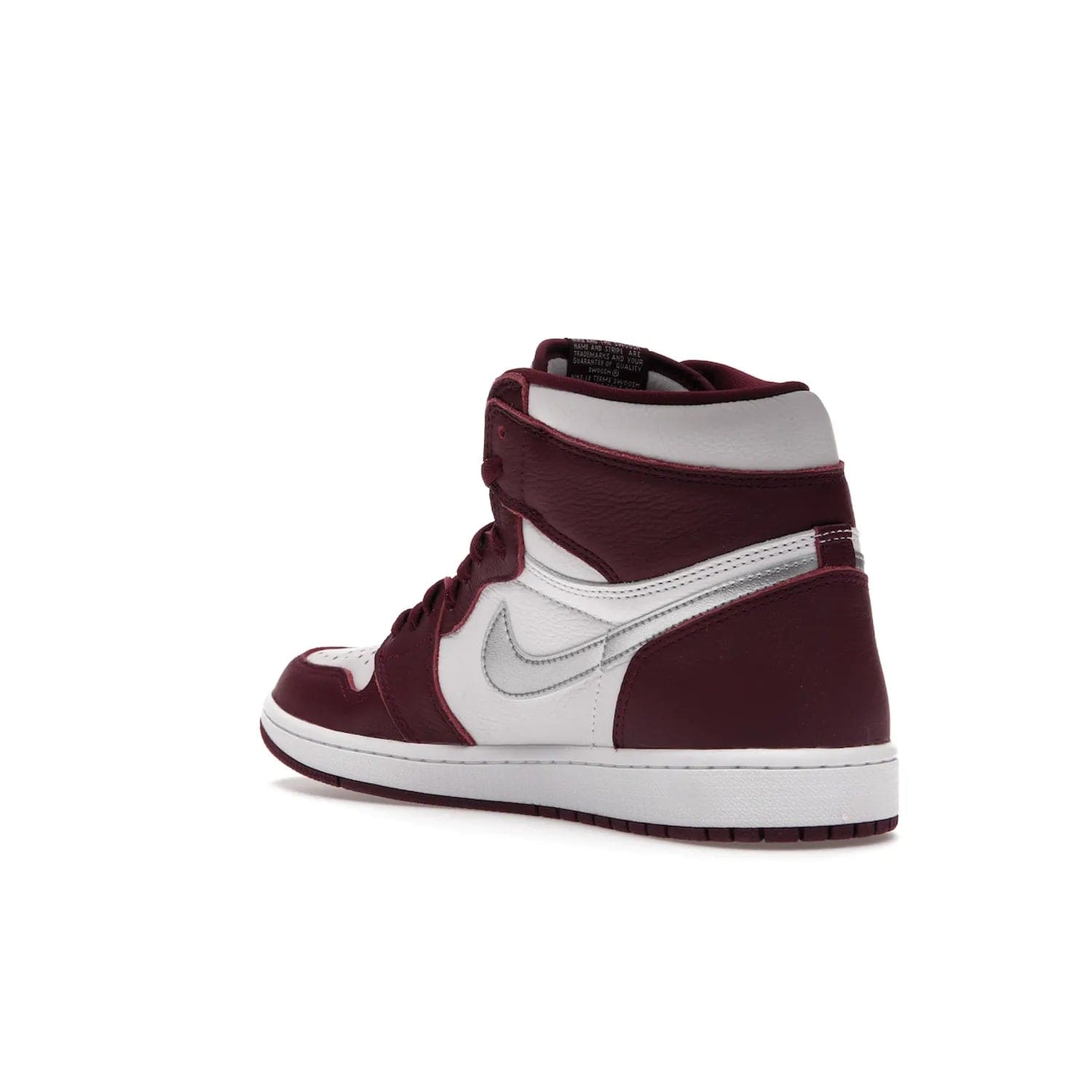 Jordan 1 Retro High OG Bordeaux - Image 24 - Only at www.BallersClubKickz.com - Shop the classic Air Jordan 1 High Bordeaux with a modern high-top cut. The timeless Bordeaux and White-Metallic Silver colorway, releasing Nov 20, 2021, is perfect for practice or a night out.