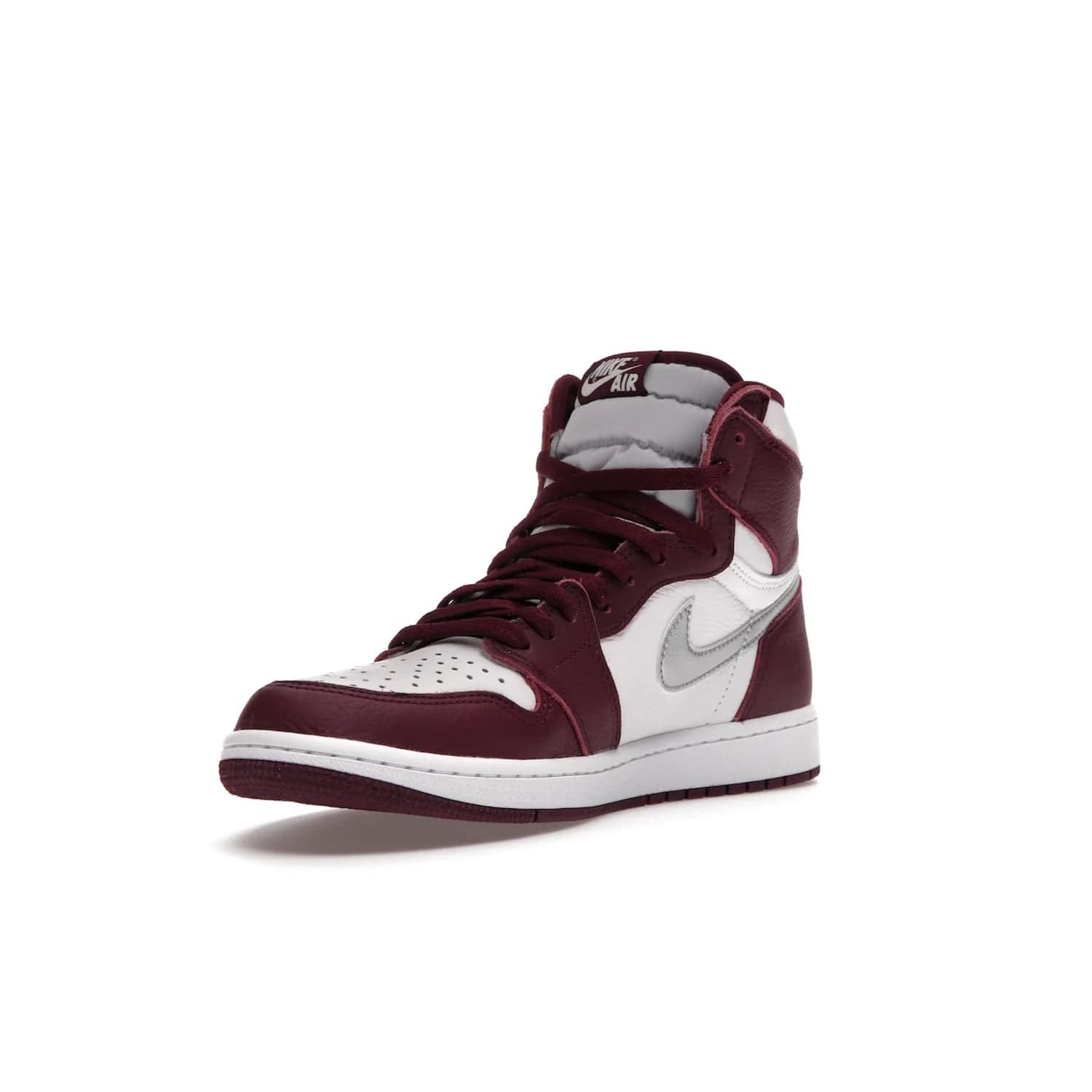 Jordan 1 Retro High OG Bordeaux - Image 14 - Only at www.BallersClubKickz.com - Shop the classic Air Jordan 1 High Bordeaux with a modern high-top cut. The timeless Bordeaux and White-Metallic Silver colorway, releasing Nov 20, 2021, is perfect for practice or a night out.