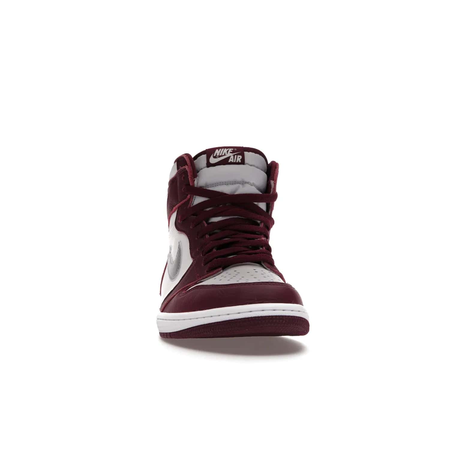 Jordan 1 Retro High OG Bordeaux - Image 9 - Only at www.BallersClubKickz.com - Shop the classic Air Jordan 1 High Bordeaux with a modern high-top cut. The timeless Bordeaux and White-Metallic Silver colorway, releasing Nov 20, 2021, is perfect for practice or a night out.