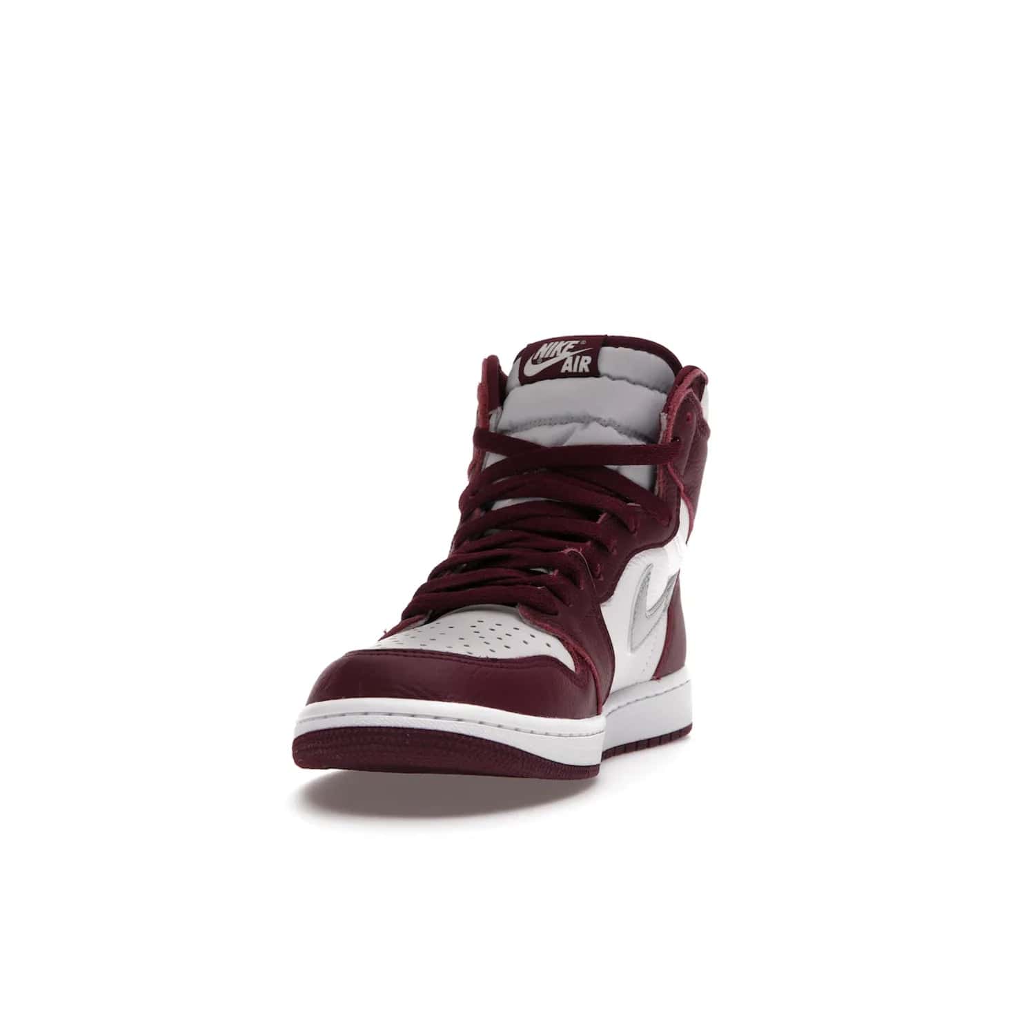 Jordan 1 Retro High OG Bordeaux - Image 12 - Only at www.BallersClubKickz.com - Shop the classic Air Jordan 1 High Bordeaux with a modern high-top cut. The timeless Bordeaux and White-Metallic Silver colorway, releasing Nov 20, 2021, is perfect for practice or a night out.
