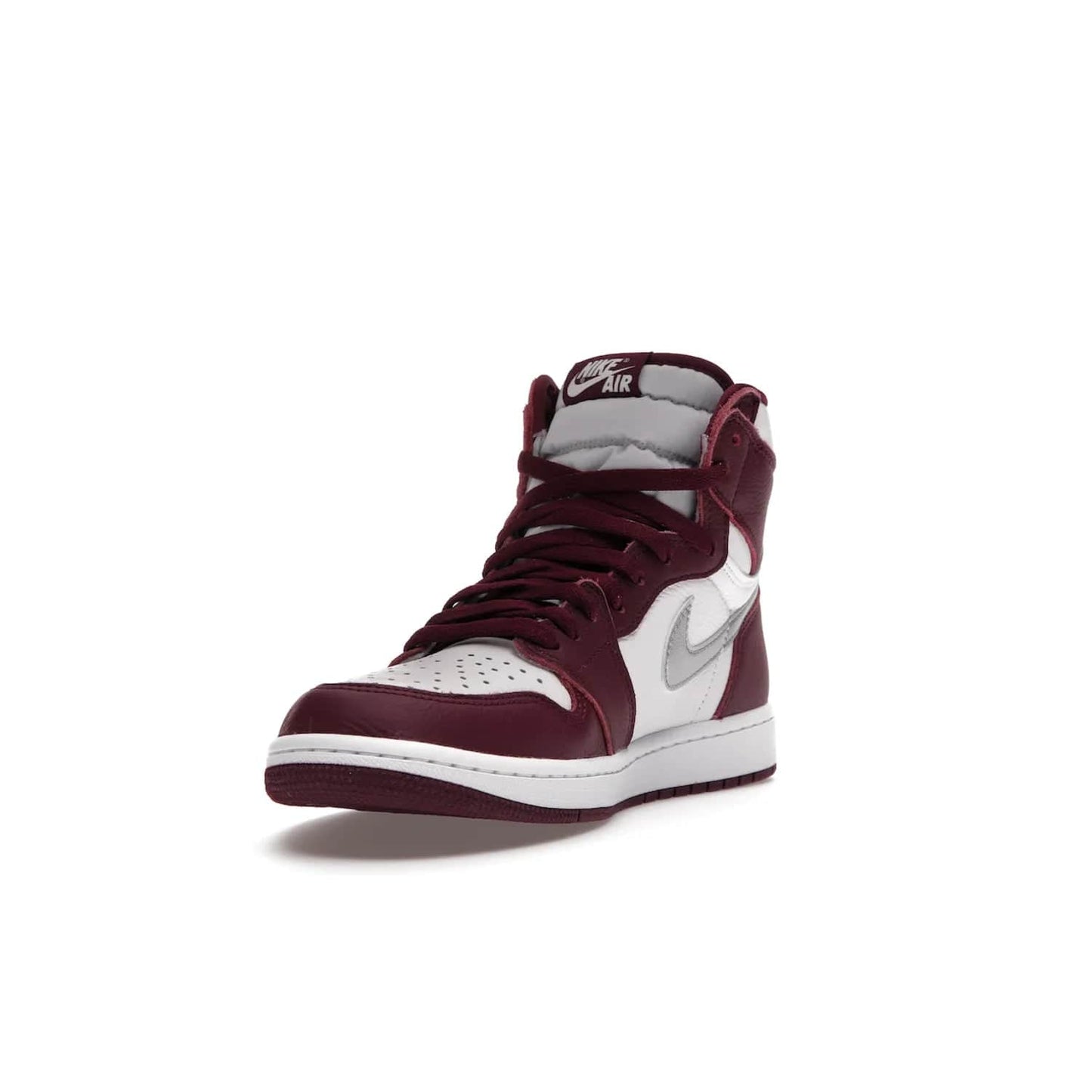 Jordan 1 Retro High OG Bordeaux - Image 13 - Only at www.BallersClubKickz.com - Shop the classic Air Jordan 1 High Bordeaux with a modern high-top cut. The timeless Bordeaux and White-Metallic Silver colorway, releasing Nov 20, 2021, is perfect for practice or a night out.