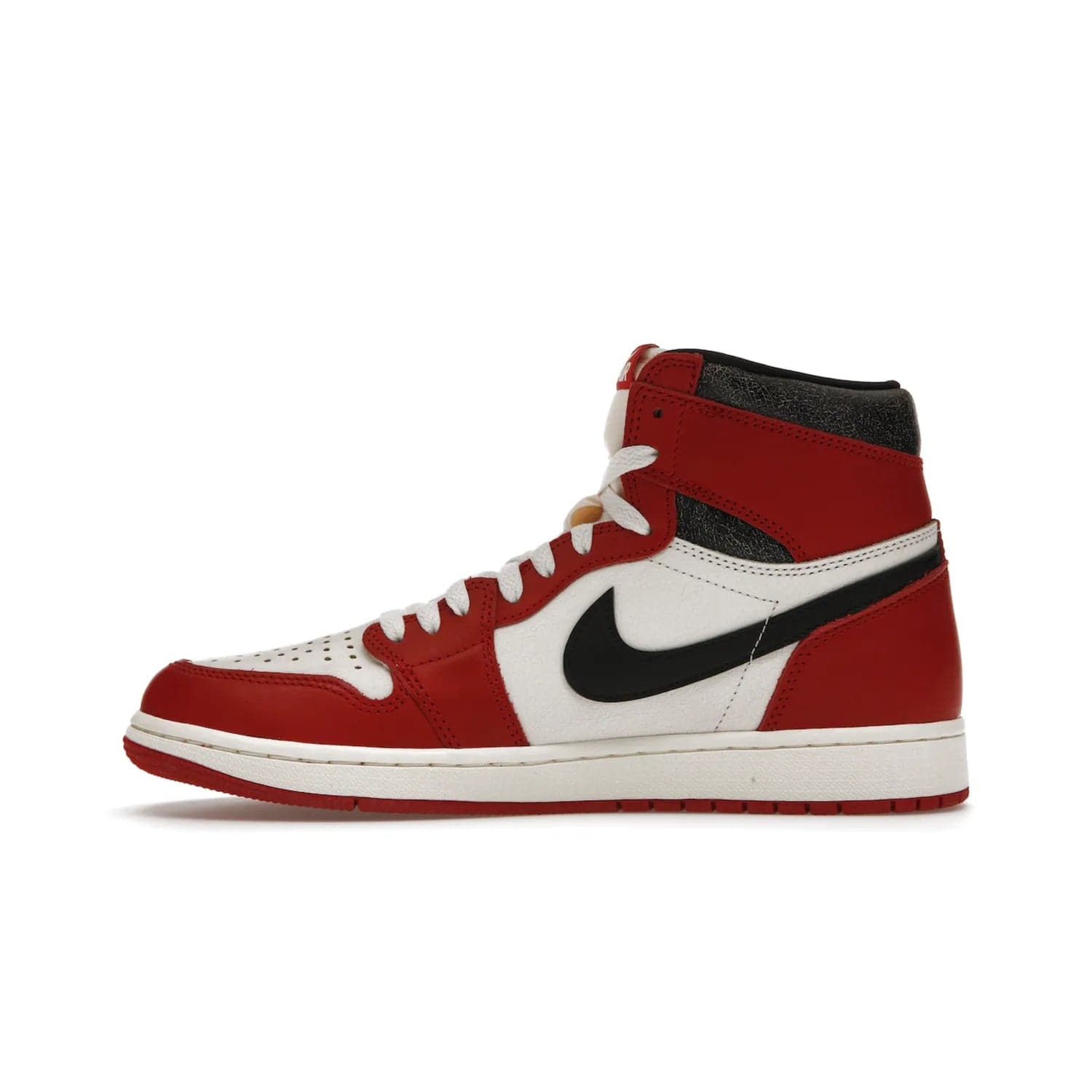 Jordan 1 Retro High OG Chicago Lost and Found - Image 19 - Only at www.BallersClubKickz.com - Be the envy of all sneakerheads with the Air Jordan 1 Retro High OG “Chicago Lost and Found”. This special edition shoe comes in a Varsity Red/Black-Sail-Muslin colorway and features crackled leather uppers and yellowed details for a unique, vintage look. Get your hands this rare release in November 2022.