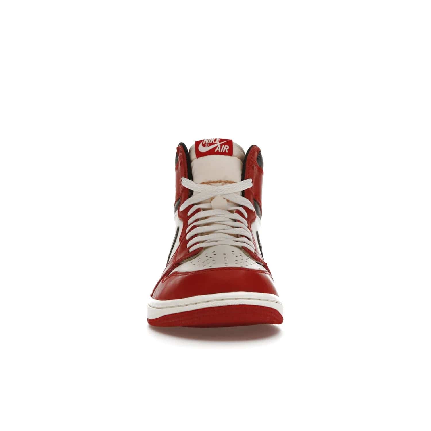 Jordan 1 Retro High OG Chicago Lost and Found - Image 10 - Only at www.BallersClubKickz.com - Be the envy of all sneakerheads with the Air Jordan 1 Retro High OG “Chicago Lost and Found”. This special edition shoe comes in a Varsity Red/Black-Sail-Muslin colorway and features crackled leather uppers and yellowed details for a unique, vintage look. Get your hands this rare release in November 2022.