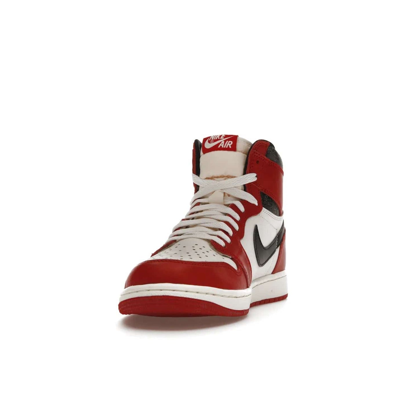Jordan 1 Retro High OG Chicago Lost and Found - Image 12 - Only at www.BallersClubKickz.com - Be the envy of all sneakerheads with the Air Jordan 1 Retro High OG “Chicago Lost and Found”. This special edition shoe comes in a Varsity Red/Black-Sail-Muslin colorway and features crackled leather uppers and yellowed details for a unique, vintage look. Get your hands this rare release in November 2022.
