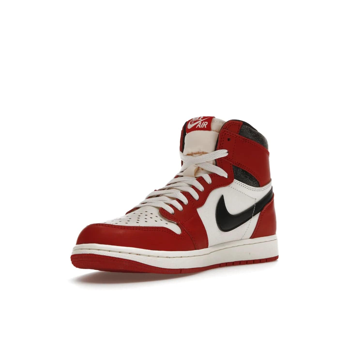Jordan 1 Retro High OG Chicago Lost and Found - Image 14 - Only at www.BallersClubKickz.com - Be the envy of all sneakerheads with the Air Jordan 1 Retro High OG “Chicago Lost and Found”. This special edition shoe comes in a Varsity Red/Black-Sail-Muslin colorway and features crackled leather uppers and yellowed details for a unique, vintage look. Get your hands this rare release in November 2022.