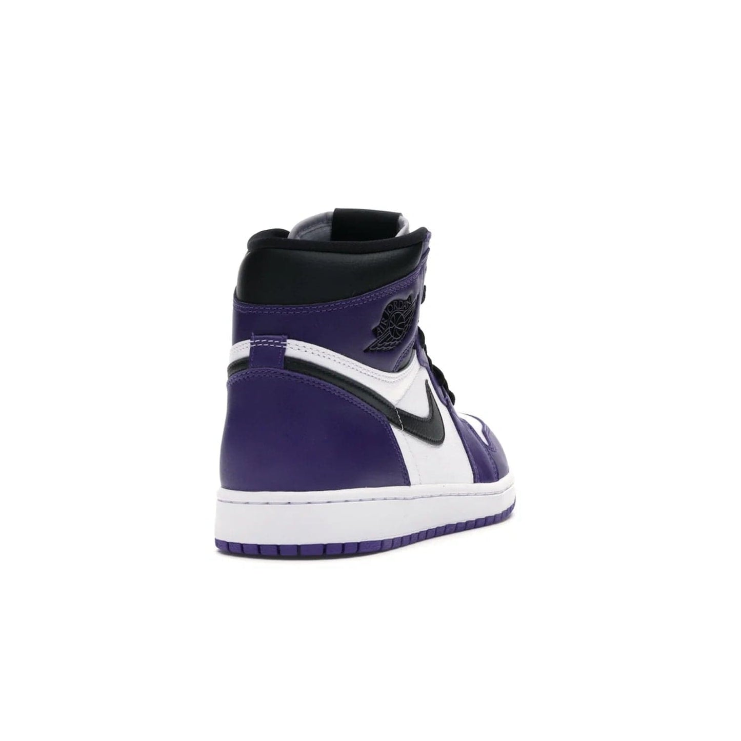 Jordan 1 Retro High Court Purple White - Image 30 - Only at www.BallersClubKickz.com - Grab the classic Jordan 1 Retro High Court Purple White and add major flavor to your collection. White leather upper with Court Purple overlays and Swoosh logo. White midsole and purple outsole. Get yours and rep your Jordan Brand.