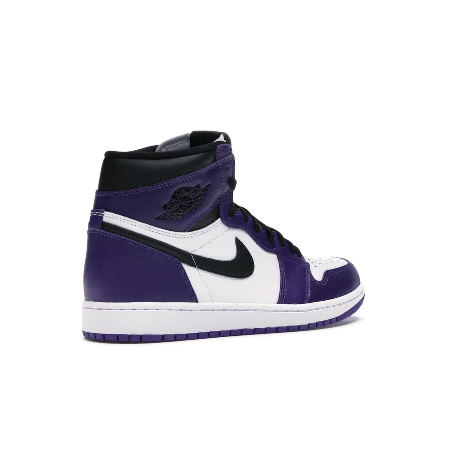 Jordan 1 Retro High Court Purple White - Image 33 - Only at www.BallersClubKickz.com - Grab the classic Jordan 1 Retro High Court Purple White and add major flavor to your collection. White leather upper with Court Purple overlays and Swoosh logo. White midsole and purple outsole. Get yours and rep your Jordan Brand.