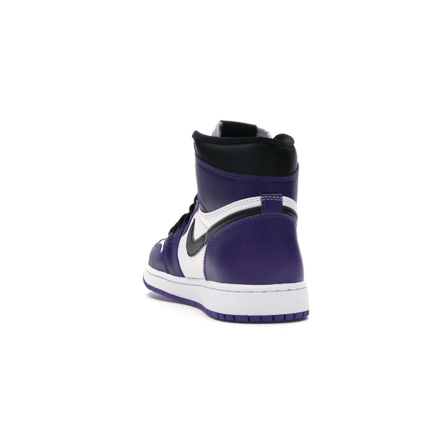 Jordan 1 Retro High Court Purple White - Image 26 - Only at www.BallersClubKickz.com - Grab the classic Jordan 1 Retro High Court Purple White and add major flavor to your collection. White leather upper with Court Purple overlays and Swoosh logo. White midsole and purple outsole. Get yours and rep your Jordan Brand.