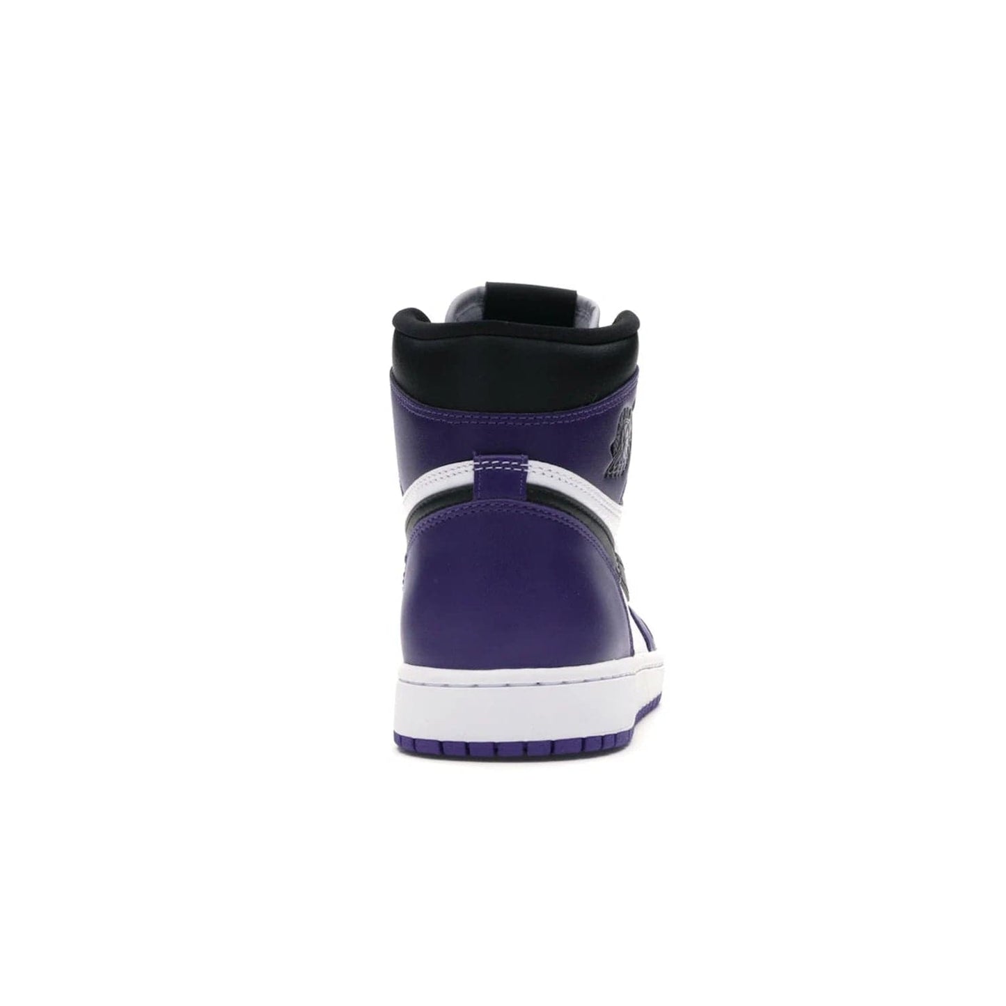 Jordan 1 Retro High Court Purple White - Image 28 - Only at www.BallersClubKickz.com - Grab the classic Jordan 1 Retro High Court Purple White and add major flavor to your collection. White leather upper with Court Purple overlays and Swoosh logo. White midsole and purple outsole. Get yours and rep your Jordan Brand.