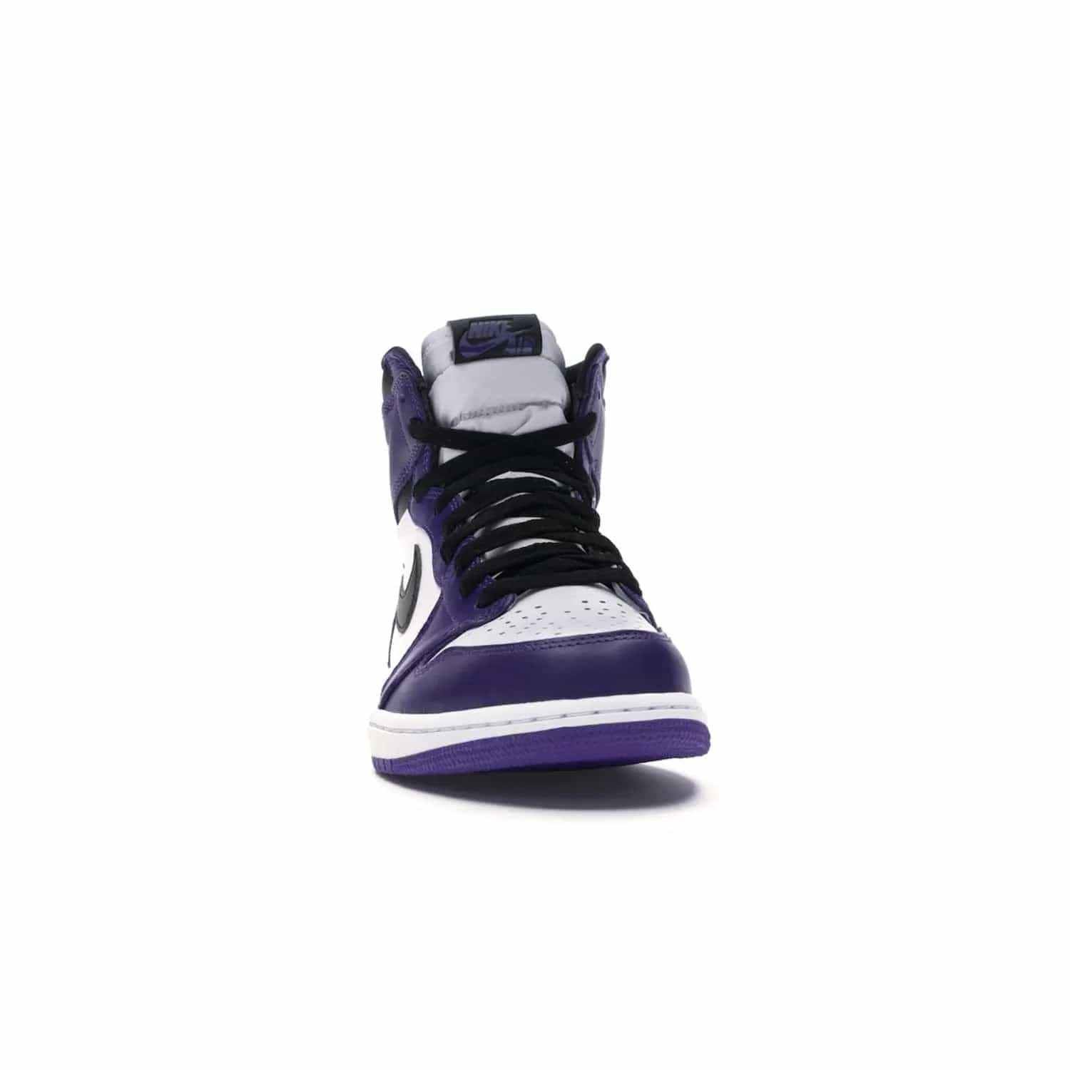 Jordan 1 Retro High Court Purple White - Image 9 - Only at www.BallersClubKickz.com - Grab the classic Jordan 1 Retro High Court Purple White and add major flavor to your collection. White leather upper with Court Purple overlays and Swoosh logo. White midsole and purple outsole. Get yours and rep your Jordan Brand.