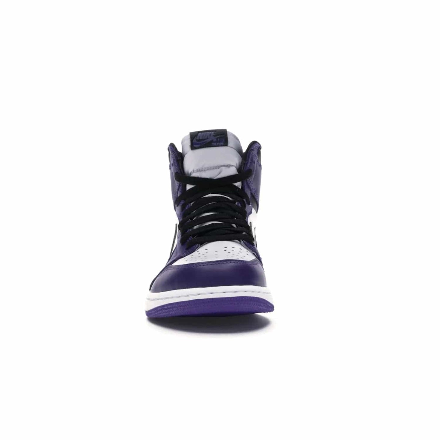 Jordan 1 Retro High Court Purple White - Image 10 - Only at www.BallersClubKickz.com - Grab the classic Jordan 1 Retro High Court Purple White and add major flavor to your collection. White leather upper with Court Purple overlays and Swoosh logo. White midsole and purple outsole. Get yours and rep your Jordan Brand.