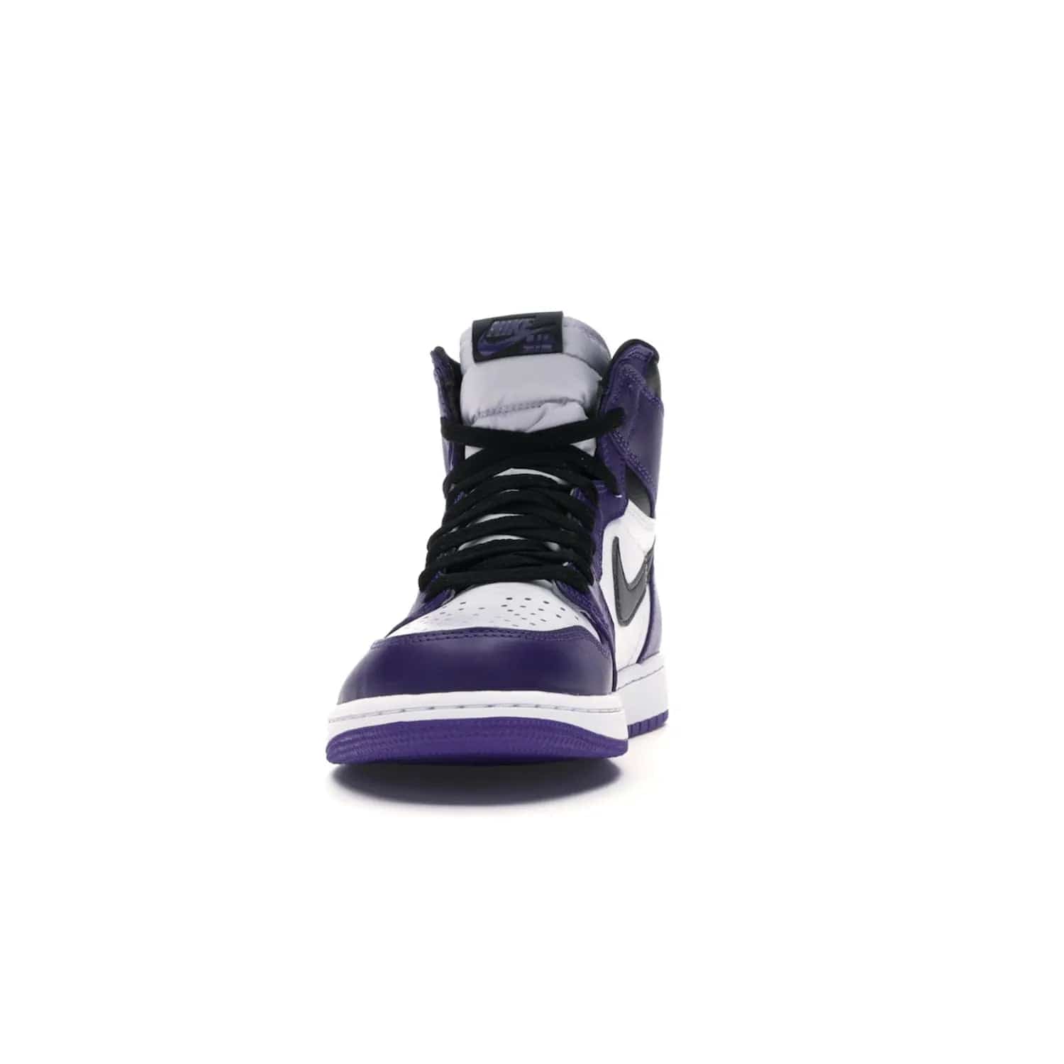 Jordan 1 Retro High Court Purple White - Image 11 - Only at www.BallersClubKickz.com - Grab the classic Jordan 1 Retro High Court Purple White and add major flavor to your collection. White leather upper with Court Purple overlays and Swoosh logo. White midsole and purple outsole. Get yours and rep your Jordan Brand.