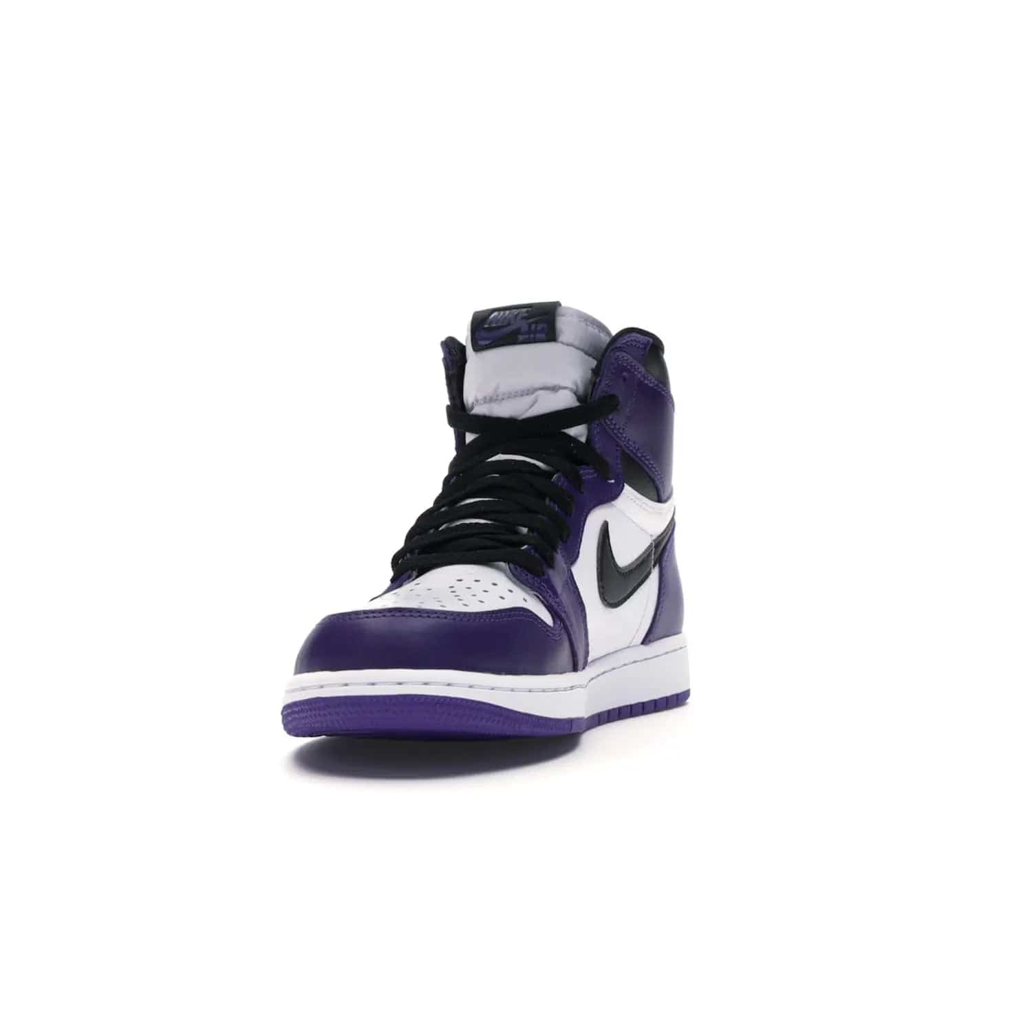 Jordan 1 Retro High Court Purple White - Image 12 - Only at www.BallersClubKickz.com - Grab the classic Jordan 1 Retro High Court Purple White and add major flavor to your collection. White leather upper with Court Purple overlays and Swoosh logo. White midsole and purple outsole. Get yours and rep your Jordan Brand.