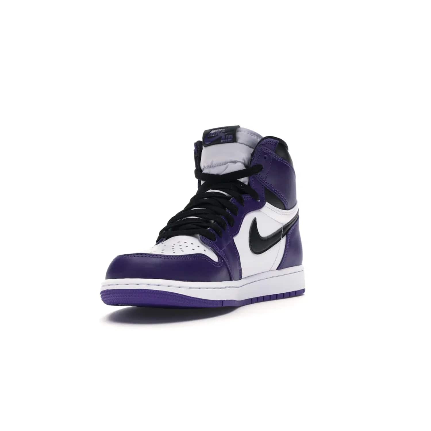 Jordan 1 Retro High Court Purple White - Image 13 - Only at www.BallersClubKickz.com - Grab the classic Jordan 1 Retro High Court Purple White and add major flavor to your collection. White leather upper with Court Purple overlays and Swoosh logo. White midsole and purple outsole. Get yours and rep your Jordan Brand.