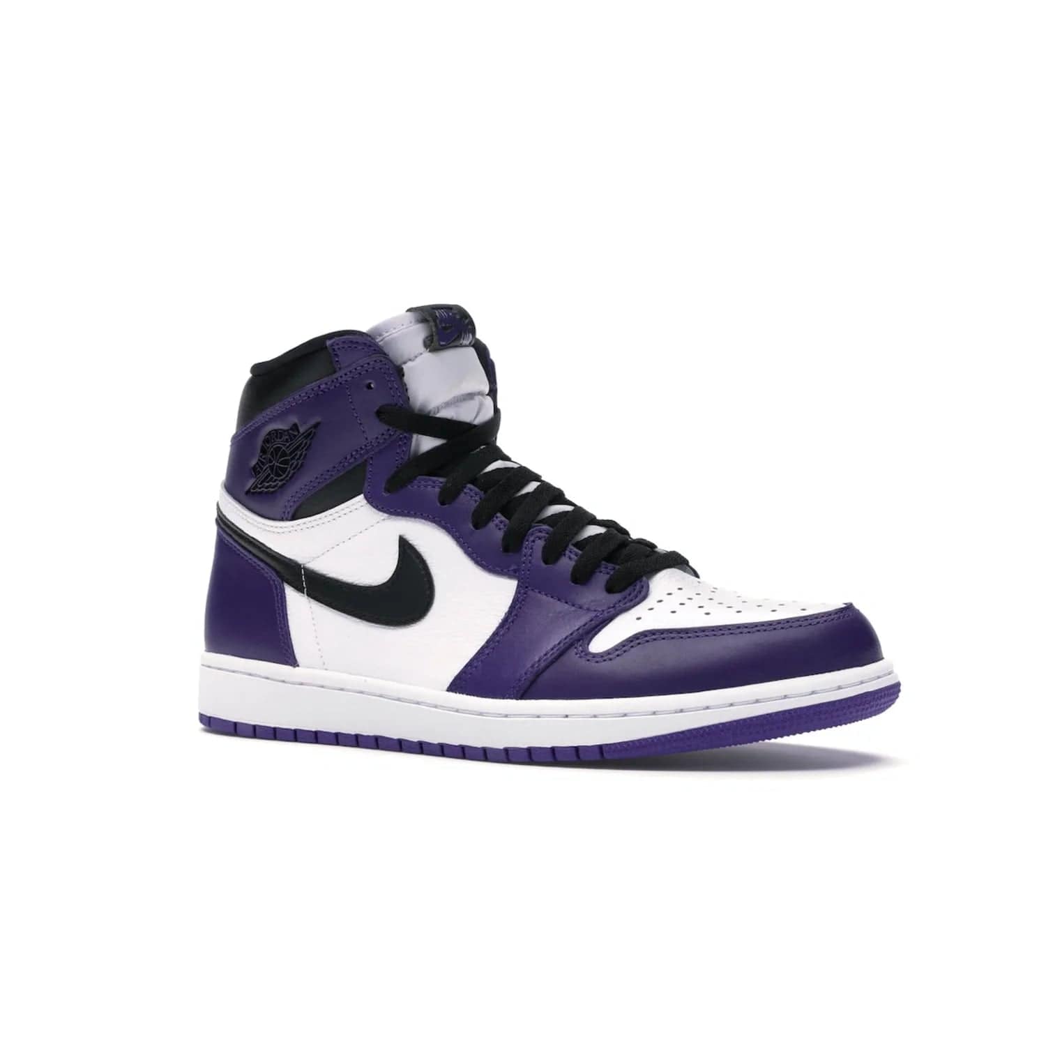 Jordan 1 Retro High Court Purple White - Image 4 - Only at www.BallersClubKickz.com - Grab the classic Jordan 1 Retro High Court Purple White and add major flavor to your collection. White leather upper with Court Purple overlays and Swoosh logo. White midsole and purple outsole. Get yours and rep your Jordan Brand.