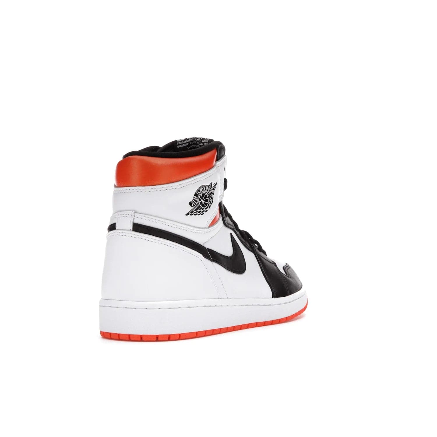 Jordan 1 Retro High Electro Orange - Image 31 - Only at www.BallersClubKickz.com - This Air Jordan 1 Retro High Electro Orange features a white leather upper with black overlays and vibrant Hyper Orange ankle wrap. Turn heads with this iconic design of woven tongue label and sole. Get yours today and add some serious style to your rotation.