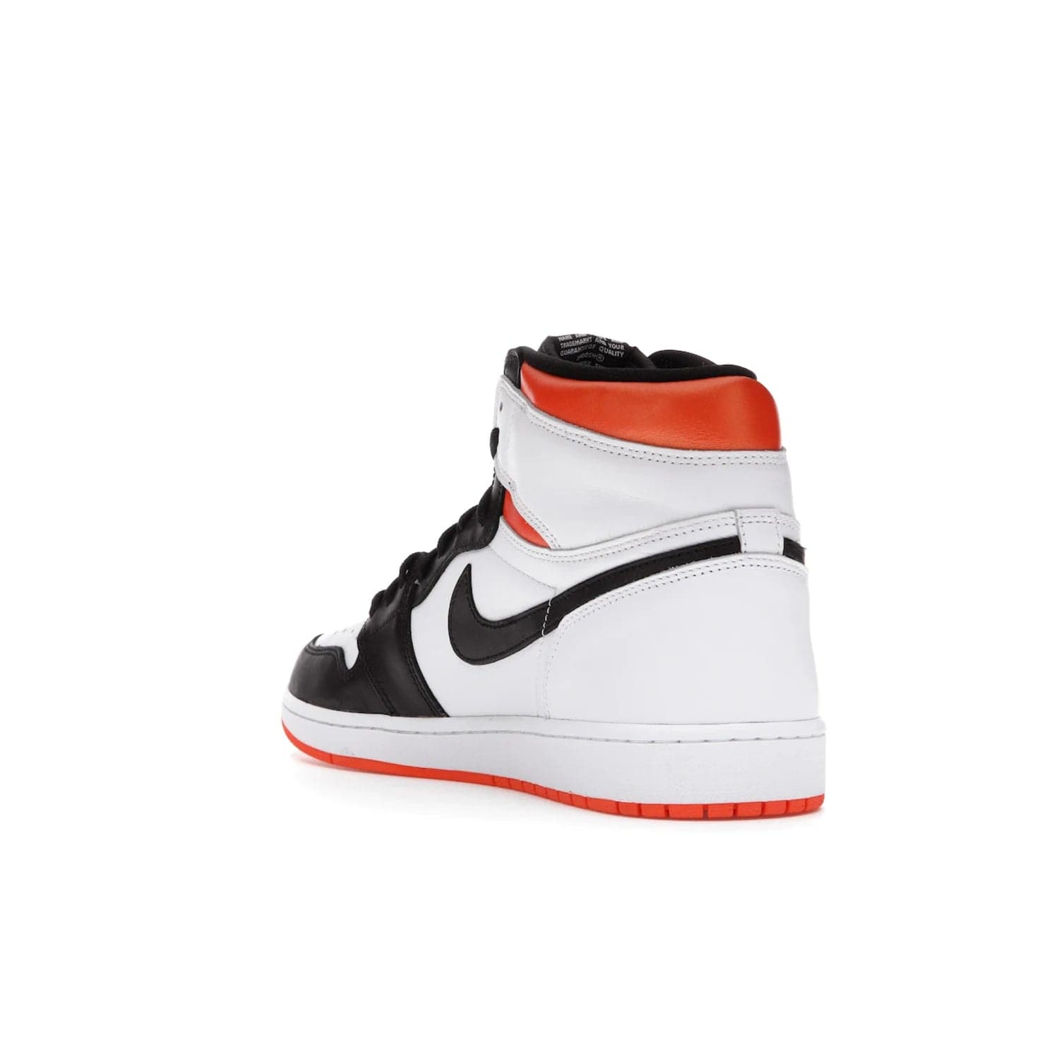 Jordan 1 Retro High Electro Orange - Image 25 - Only at www.BallersClubKickz.com - This Air Jordan 1 Retro High Electro Orange features a white leather upper with black overlays and vibrant Hyper Orange ankle wrap. Turn heads with this iconic design of woven tongue label and sole. Get yours today and add some serious style to your rotation.