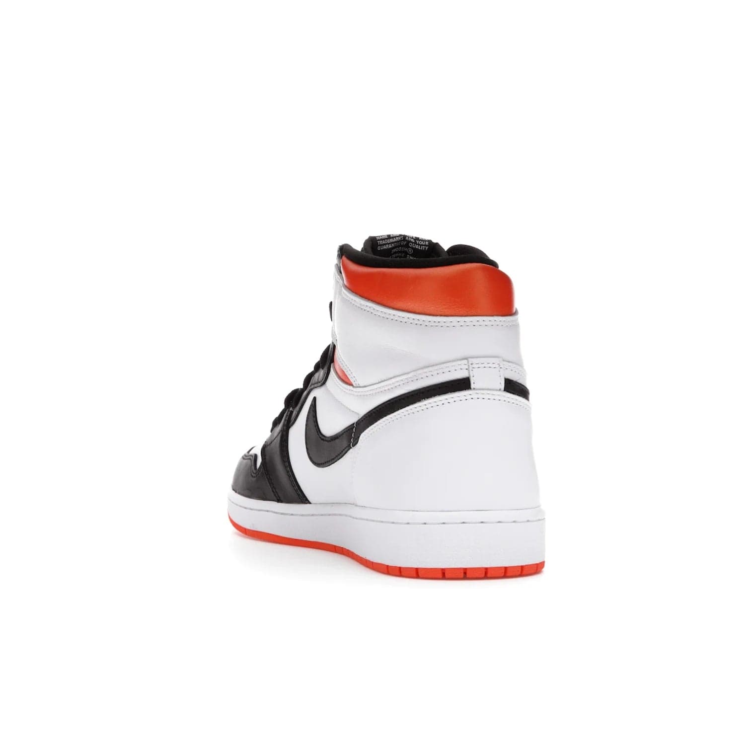 Jordan 1 Retro High Electro Orange - Image 26 - Only at www.BallersClubKickz.com - This Air Jordan 1 Retro High Electro Orange features a white leather upper with black overlays and vibrant Hyper Orange ankle wrap. Turn heads with this iconic design of woven tongue label and sole. Get yours today and add some serious style to your rotation.
