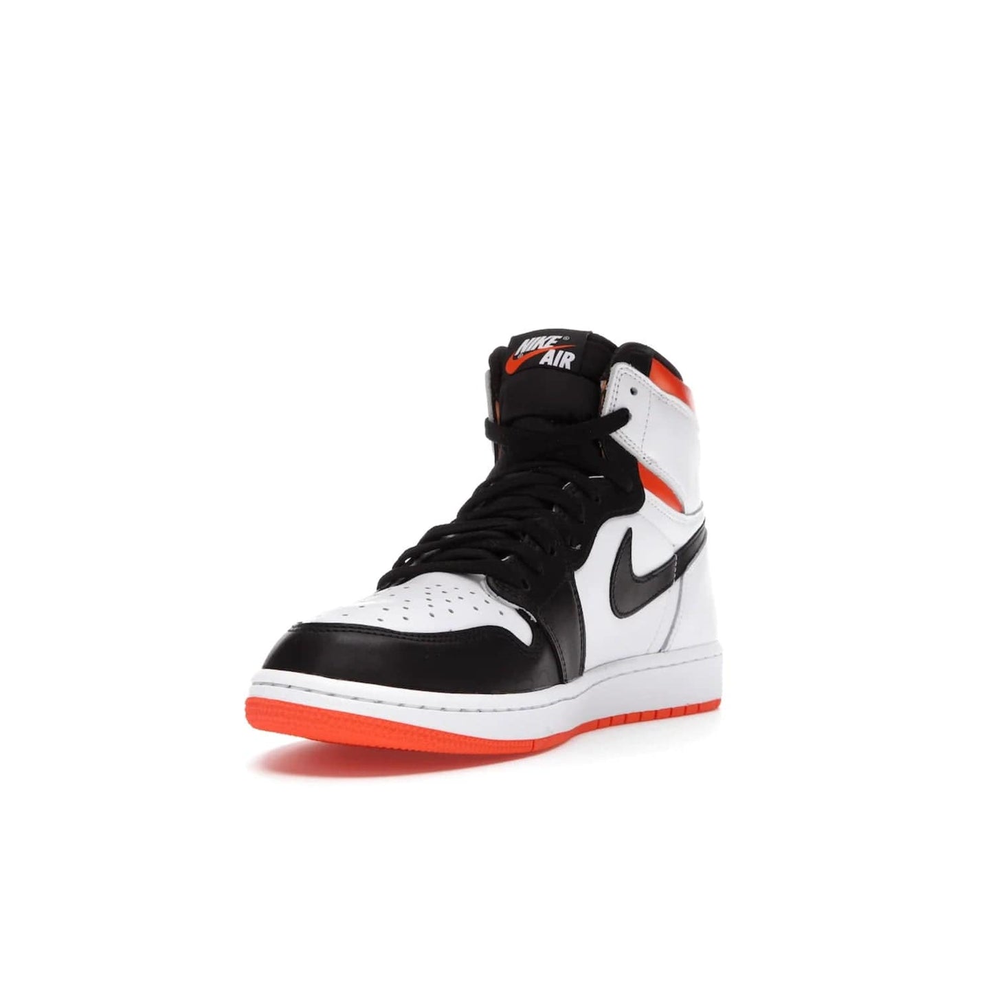 Jordan 1 Retro High Electro Orange - Image 13 - Only at www.BallersClubKickz.com - This Air Jordan 1 Retro High Electro Orange features a white leather upper with black overlays and vibrant Hyper Orange ankle wrap. Turn heads with this iconic design of woven tongue label and sole. Get yours today and add some serious style to your rotation.