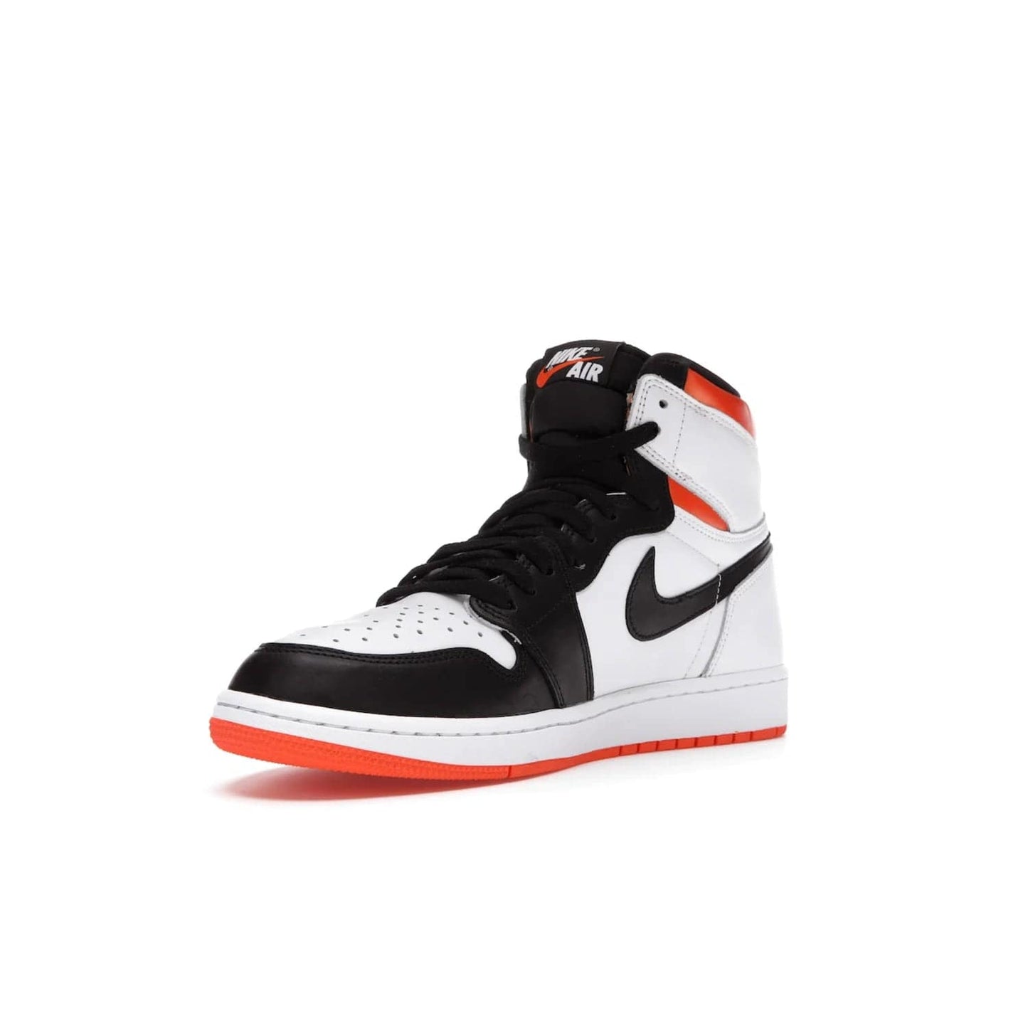 Jordan 1 Retro High Electro Orange - Image 14 - Only at www.BallersClubKickz.com - This Air Jordan 1 Retro High Electro Orange features a white leather upper with black overlays and vibrant Hyper Orange ankle wrap. Turn heads with this iconic design of woven tongue label and sole. Get yours today and add some serious style to your rotation.