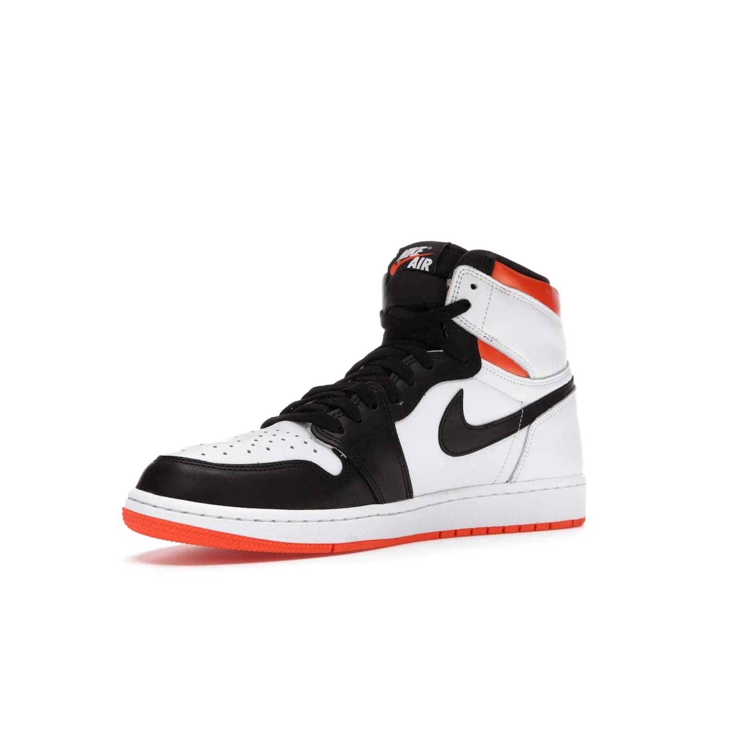 Jordan 1 Retro High Electro Orange - Image 15 - Only at www.BallersClubKickz.com - This Air Jordan 1 Retro High Electro Orange features a white leather upper with black overlays and vibrant Hyper Orange ankle wrap. Turn heads with this iconic design of woven tongue label and sole. Get yours today and add some serious style to your rotation.
