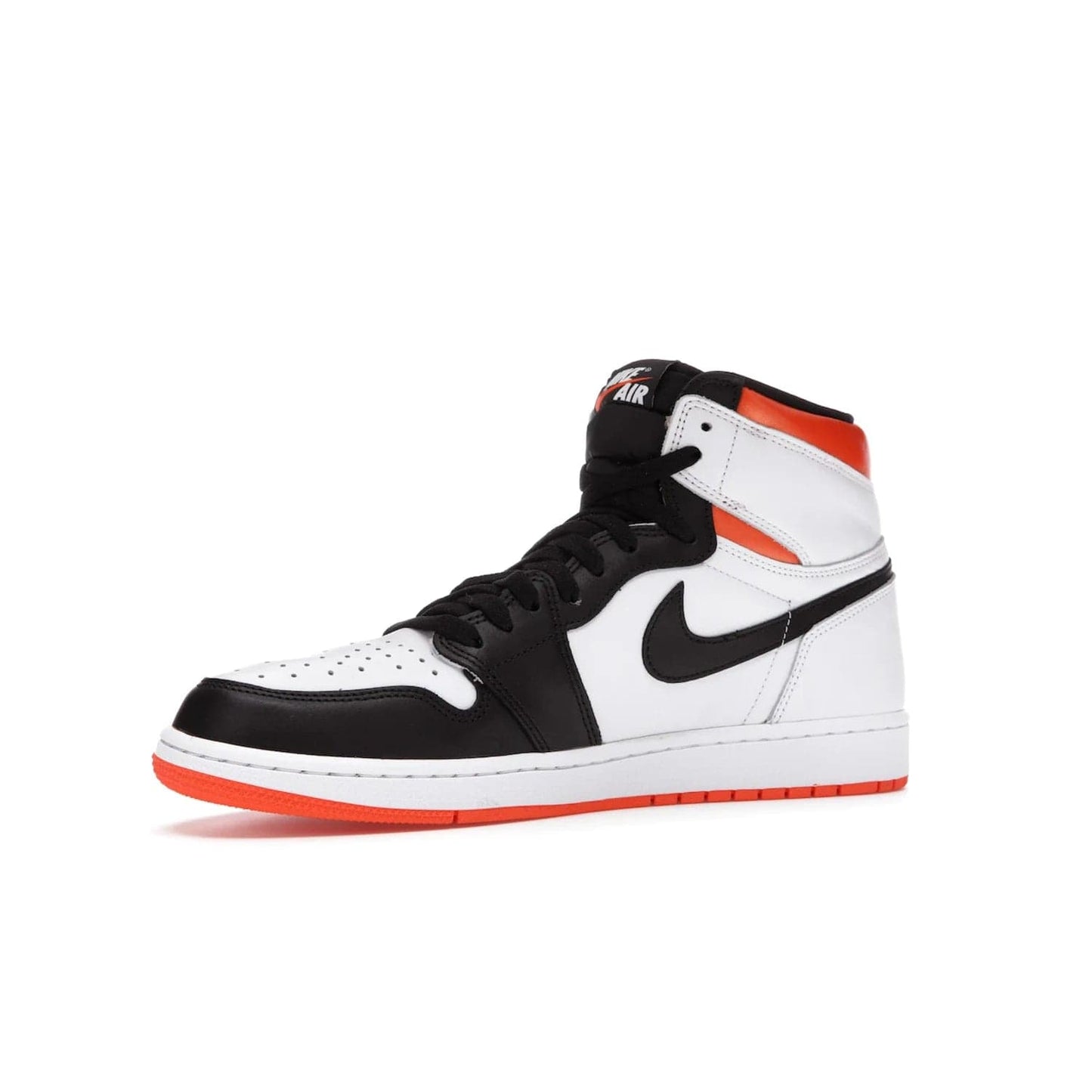 Jordan 1 Retro High Electro Orange - Image 16 - Only at www.BallersClubKickz.com - This Air Jordan 1 Retro High Electro Orange features a white leather upper with black overlays and vibrant Hyper Orange ankle wrap. Turn heads with this iconic design of woven tongue label and sole. Get yours today and add some serious style to your rotation.