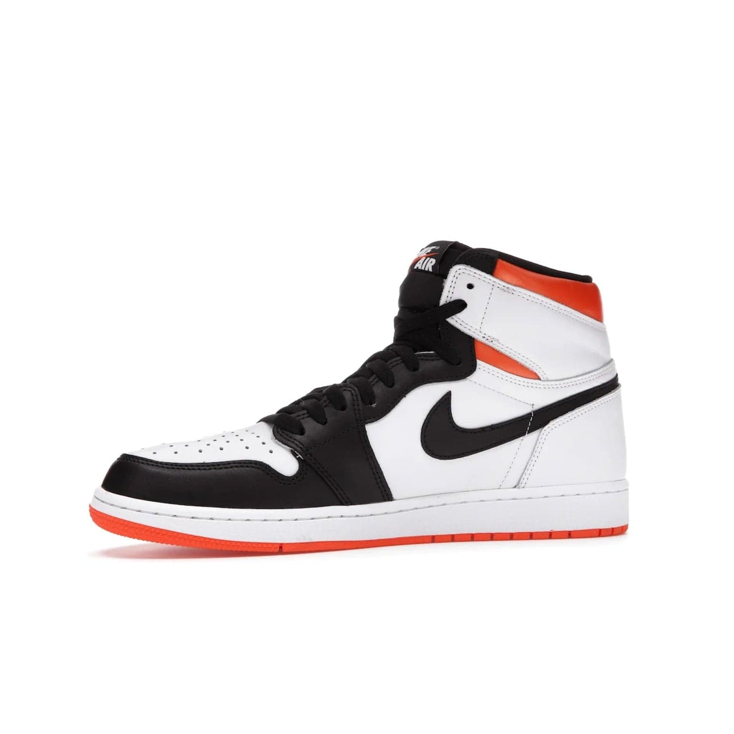 Jordan 1 Retro High Electro Orange - Image 17 - Only at www.BallersClubKickz.com - This Air Jordan 1 Retro High Electro Orange features a white leather upper with black overlays and vibrant Hyper Orange ankle wrap. Turn heads with this iconic design of woven tongue label and sole. Get yours today and add some serious style to your rotation.